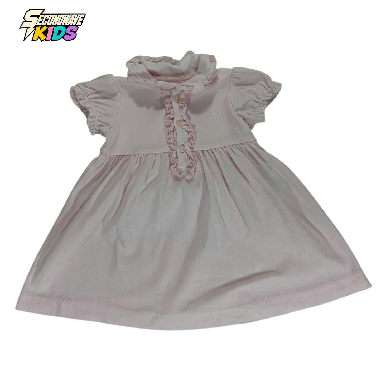 RALPH LAUREN PINK BABY DRESS (12 MONTHS - SMALL)
