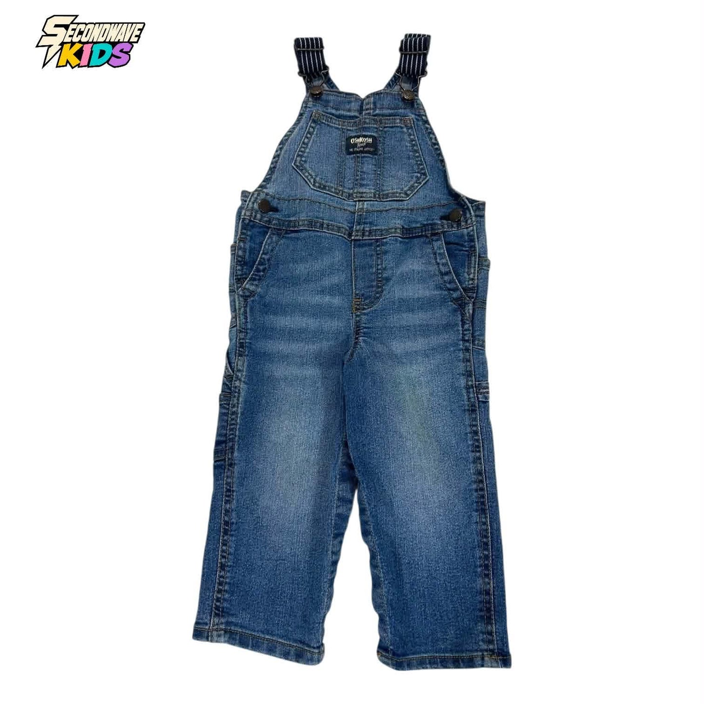 OSHKOSH B'GOSH BLUE DENIM OVERALLS (18 MONTHS)