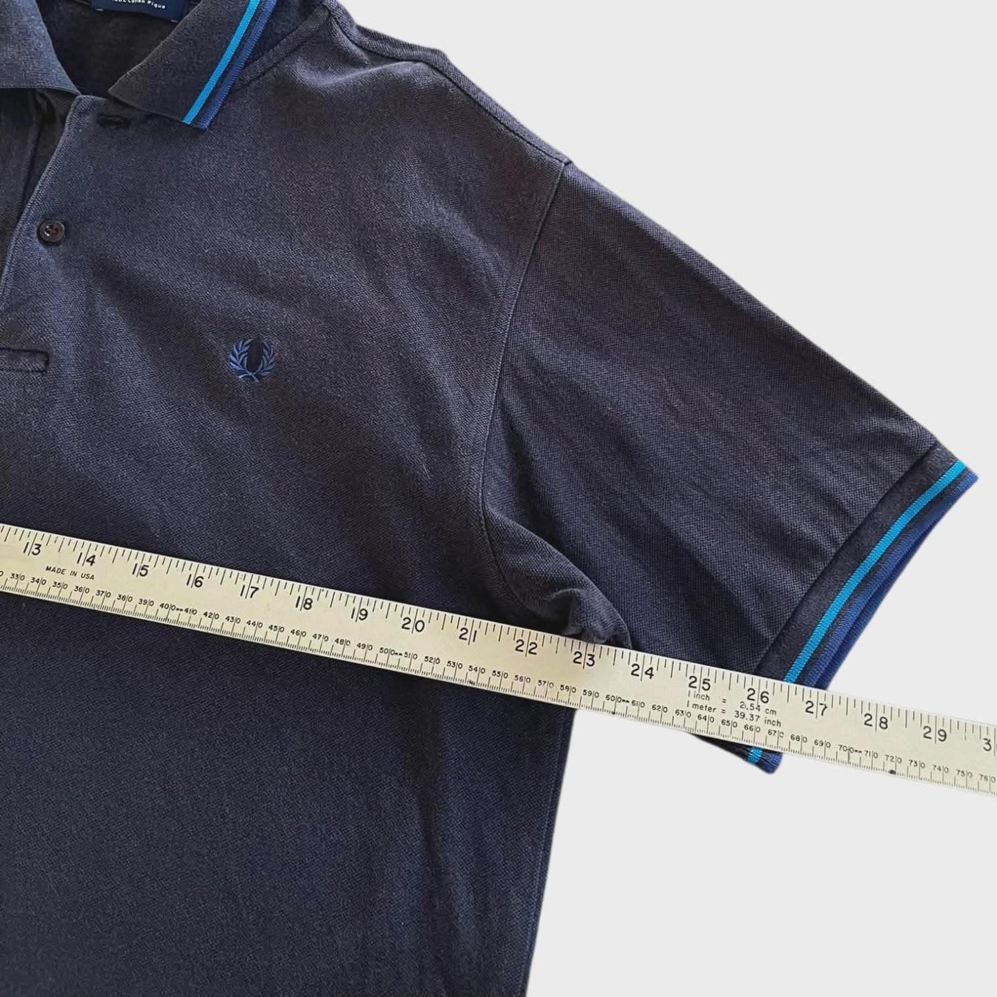 VINTAGE FRED PERRY POLO SHIRT WITH BLUE ACCENTS (XL)