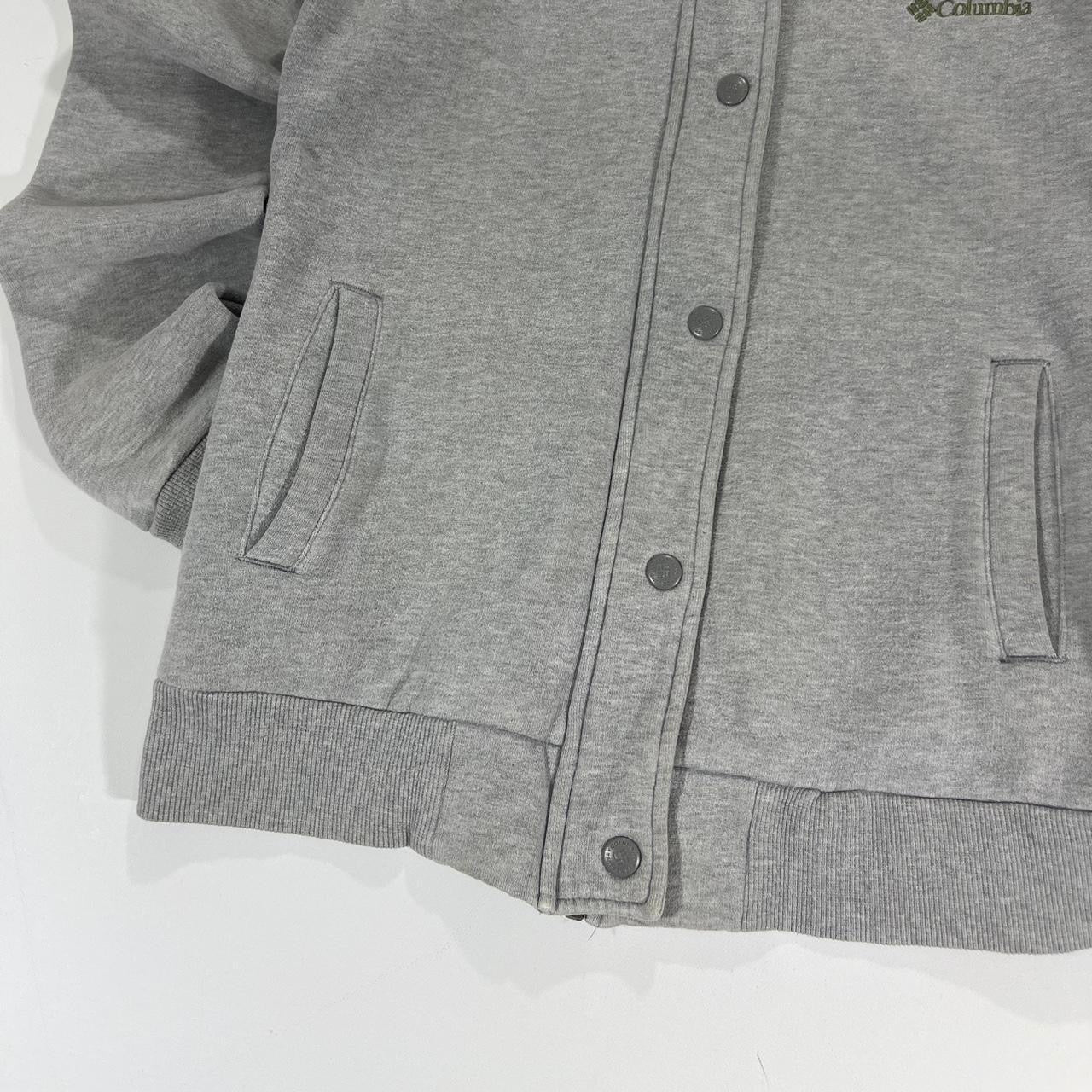 VINTAGE COLUMBIA GREY BUTTON UP HOODIE (M)