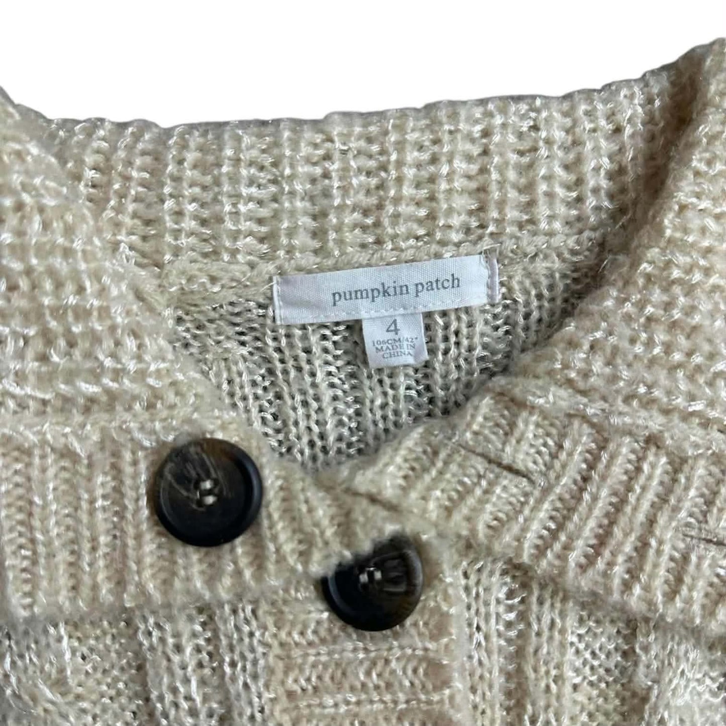 PUMPKIN PATCH CREAM KNIT SWEATER VEST WITH BUTTON AND COLLAR (4 YRS)