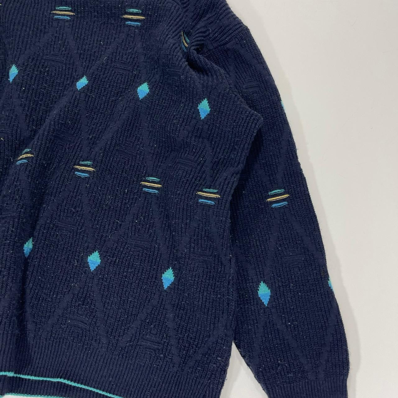 VINTAGE 90s MARKS & SPENCER NAVY BLUE SWEATER (M-L)