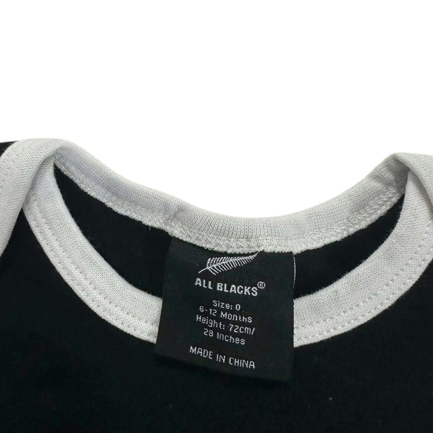 ALL BLACKS BLACK BABY ONESIE (6-12 MONTHS)