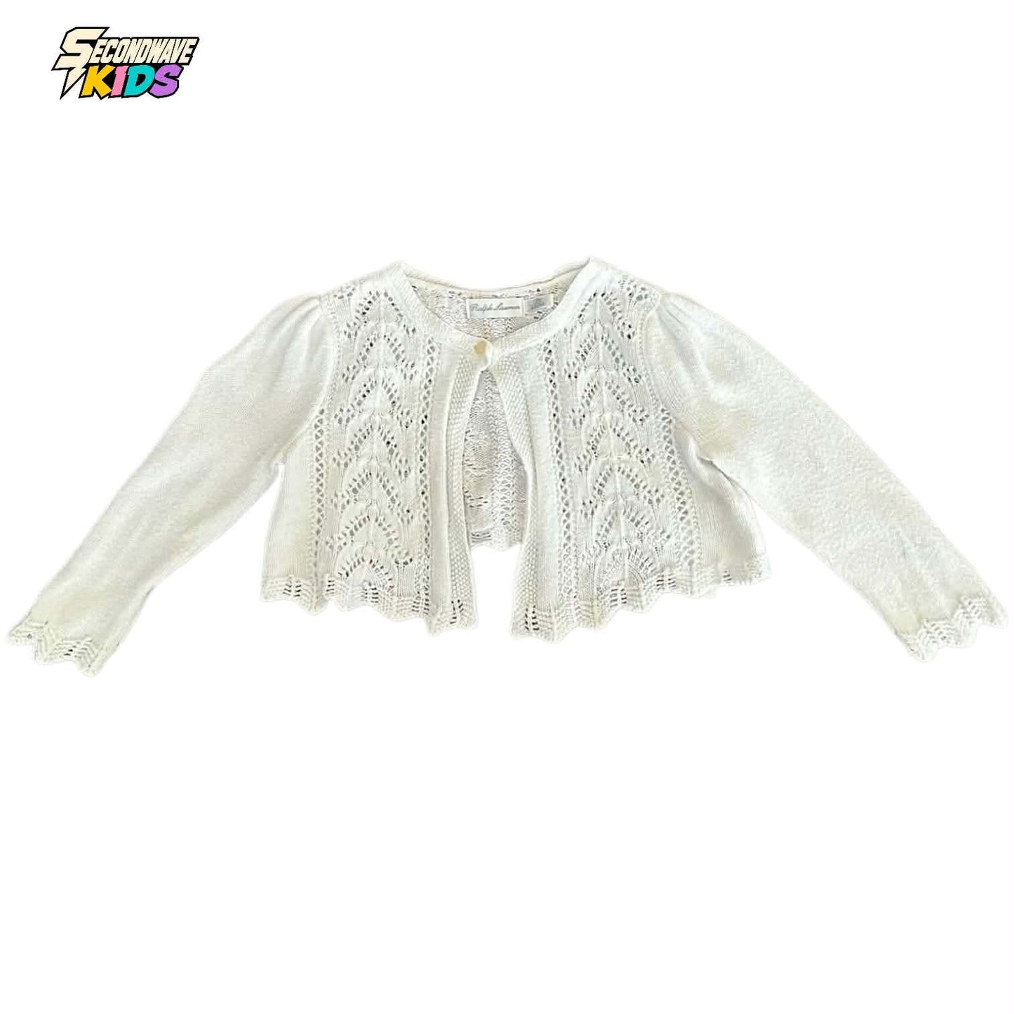 RALPH LAUREN WHITE BABY CARDIGAN (12 MONTHS - S)