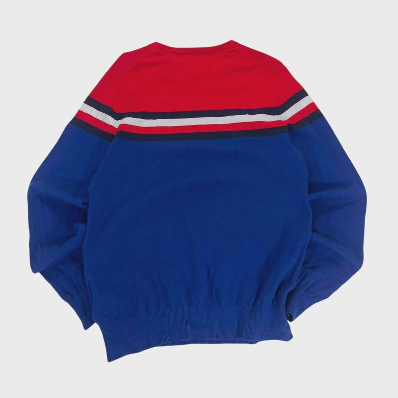 TOMMY HILFIGER RED & BLUE STRIPED SWEATER (M)