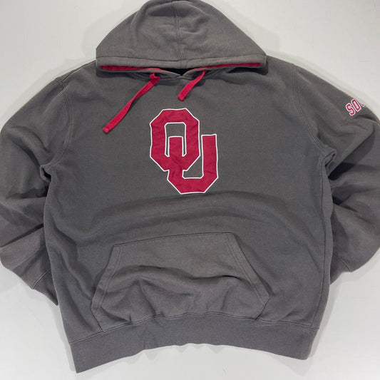 VINTAGE OKLAHOMA SOONERS GREY HOODIE (L)