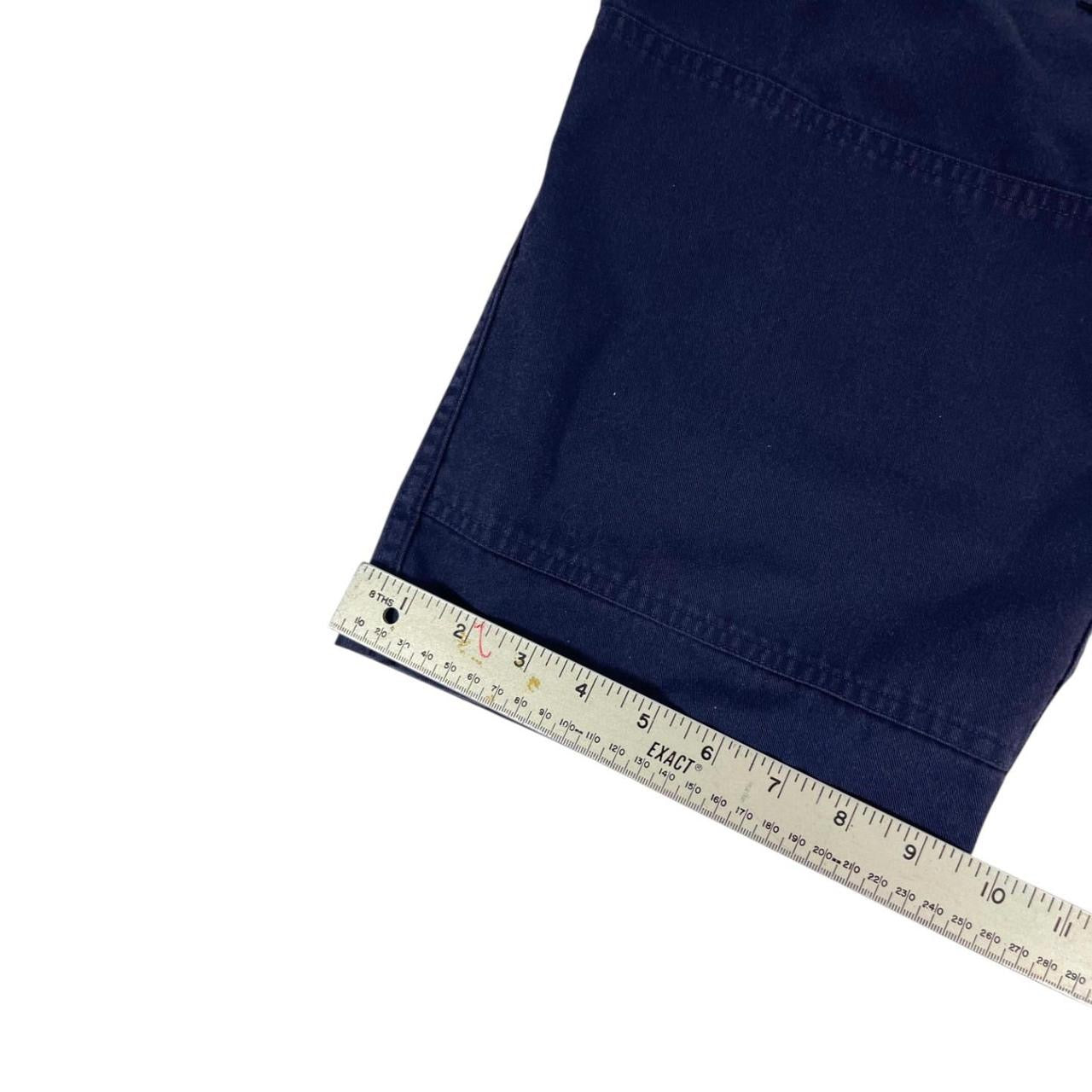 Navy blue long cargo shorts
