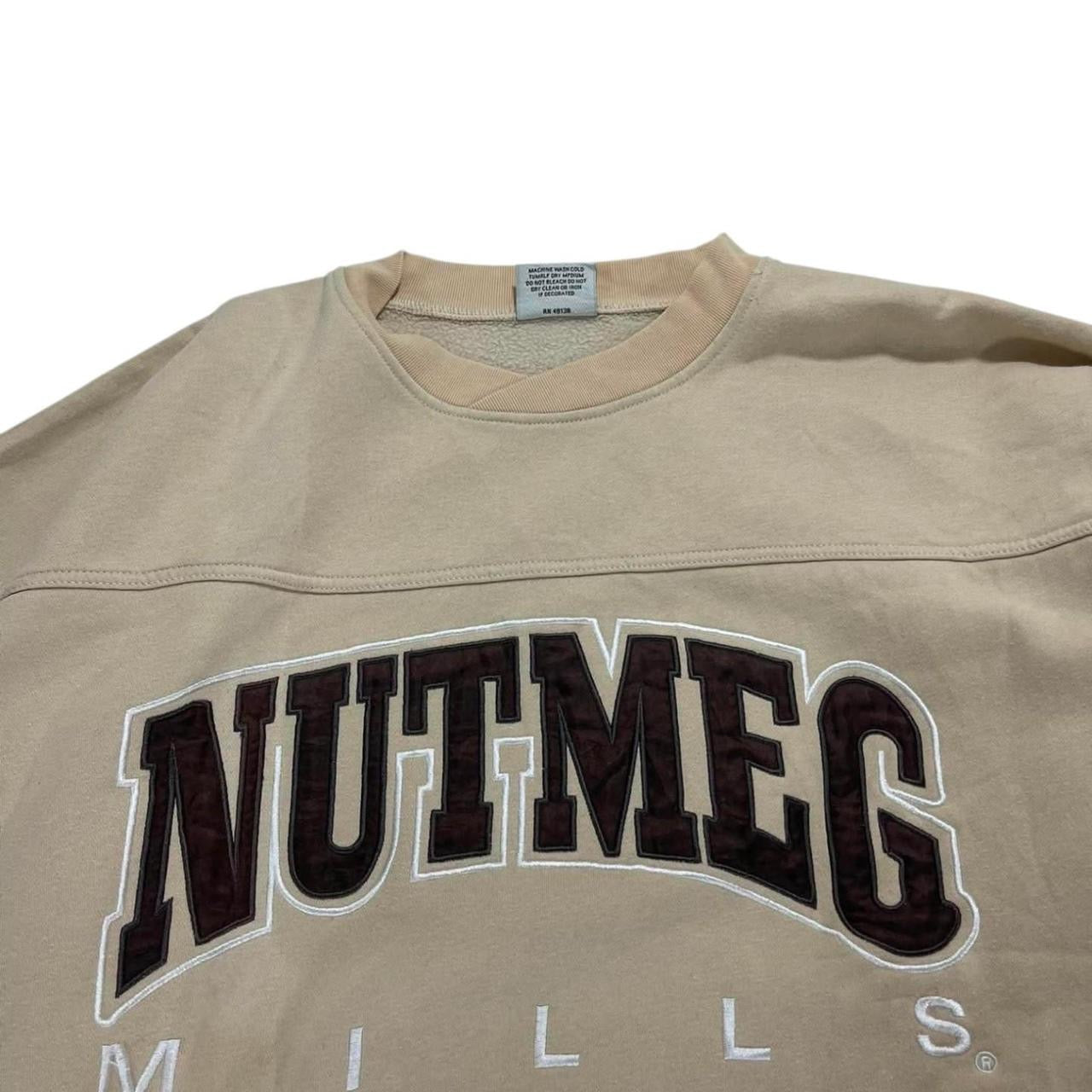 VINTAGE NUTMEG MILLS SPELLOUT SWEATSHIRT (L-XL)