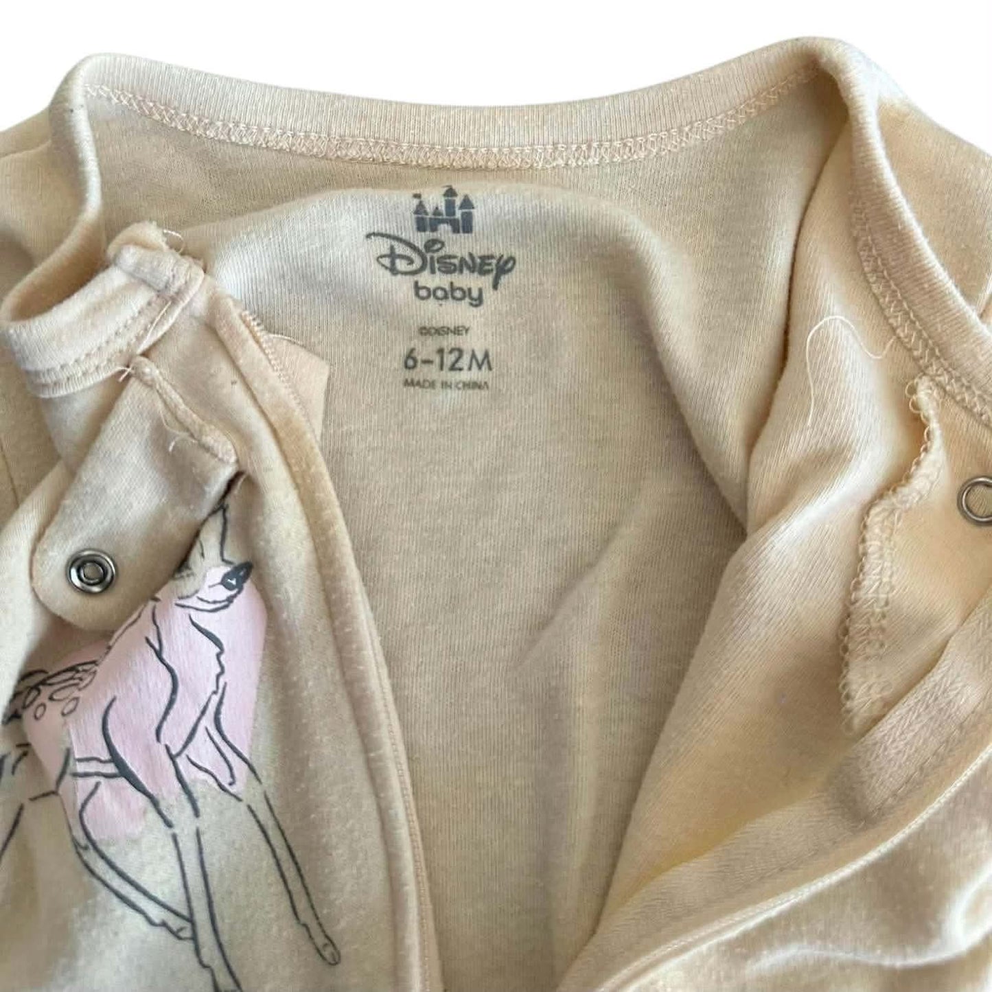 DISNEY BAMBI CREAM BABY GROW (6-12 MONTHS)
