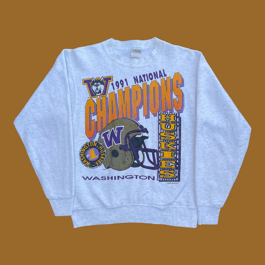VINTAGE 1991 HUSKIES CHAMPION CREWNECK (M)