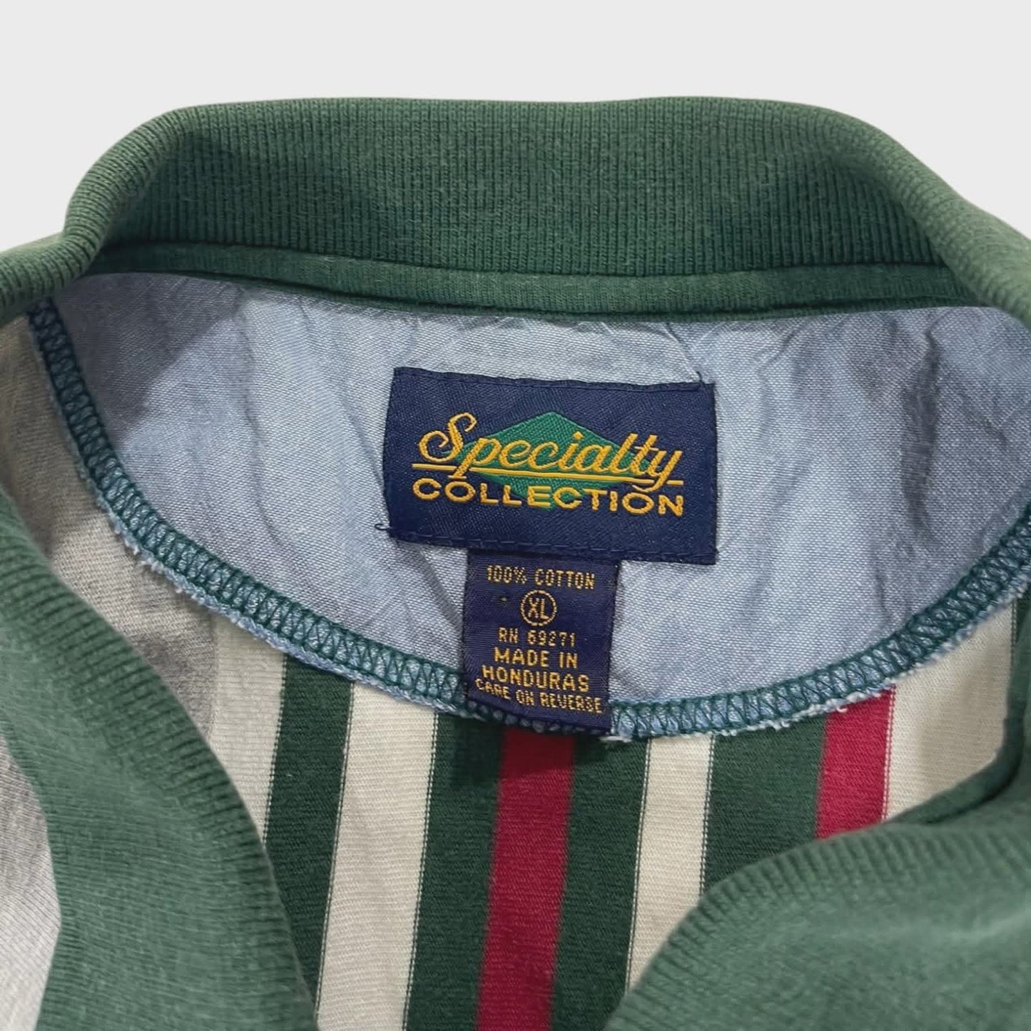 90S MULTICOLOURED STRIPED POLO SHIRT (XL)