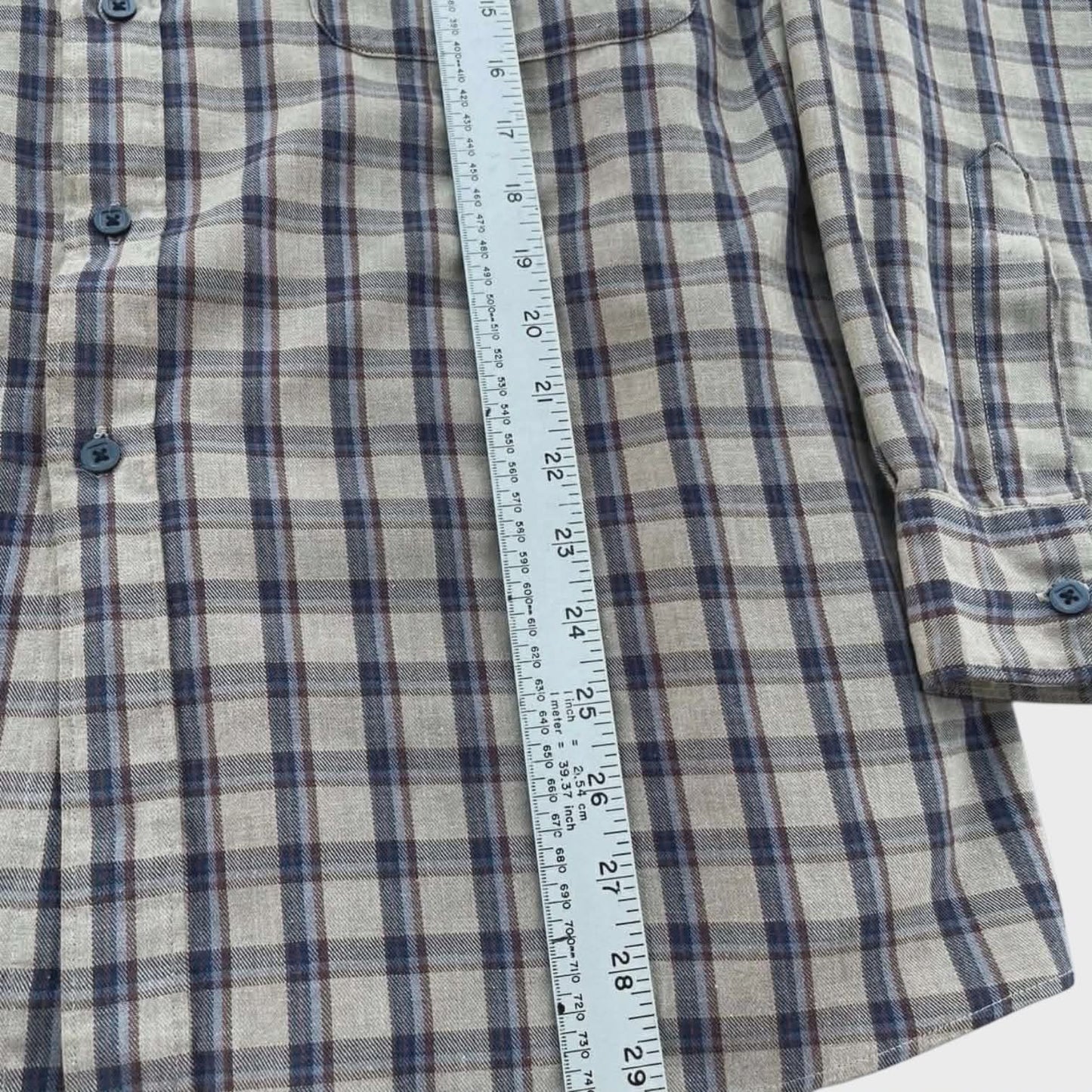 BISLEY BLUE & WHITE CHECKERED BUTTON UP SHIRT (L)