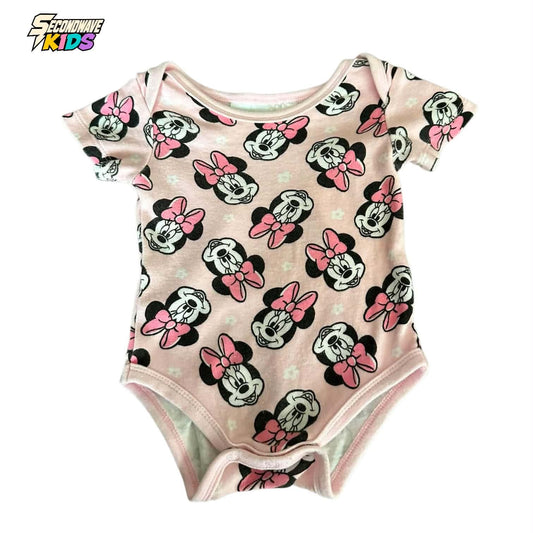 DISNEY BABY PINK MINNIE MOUSE BODYSUIT (3-6 MONTHS)