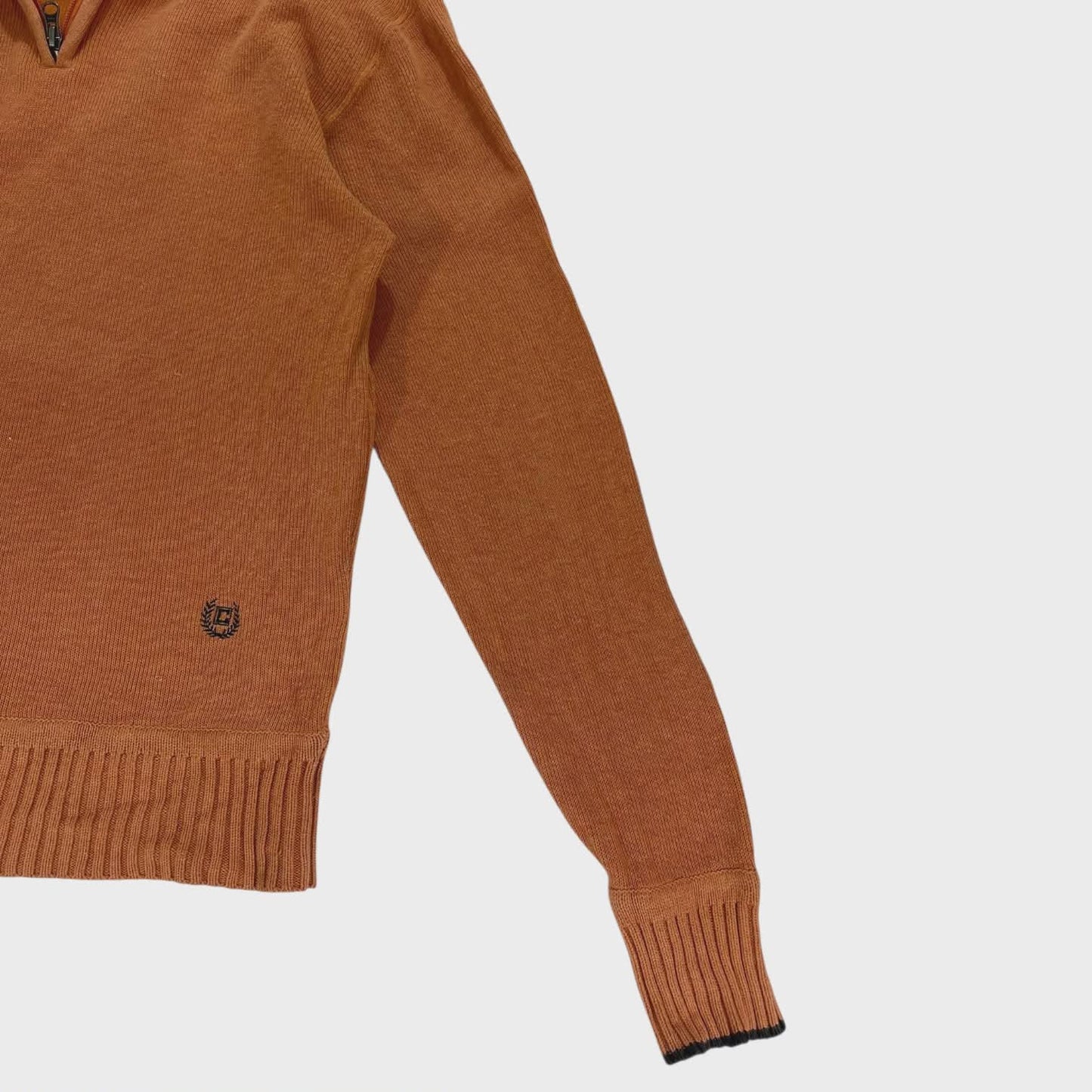 CHAPS ORANGE QUARTER ZIP SWEATER (M)