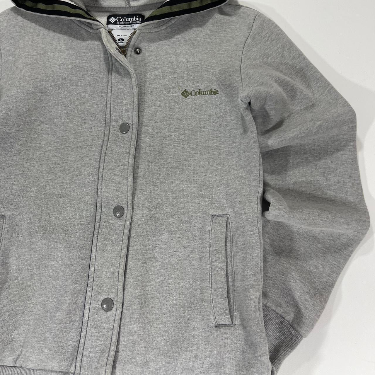 VINTAGE COLUMBIA GREY BUTTON UP HOODIE (M)
