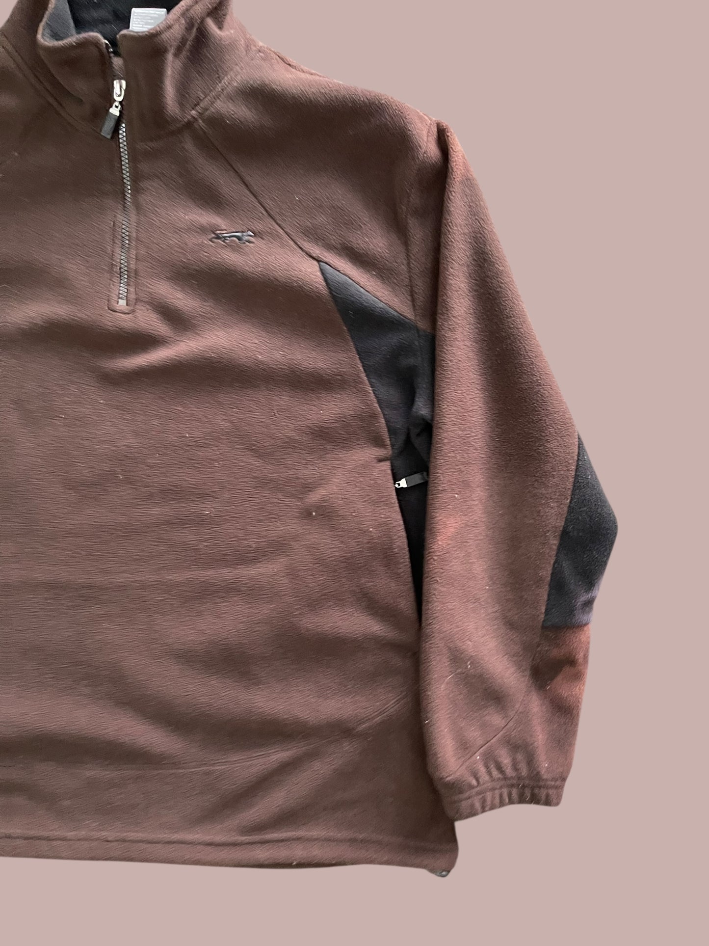 VINTAGE BROWN QUARTERZIP FLEECE (L)