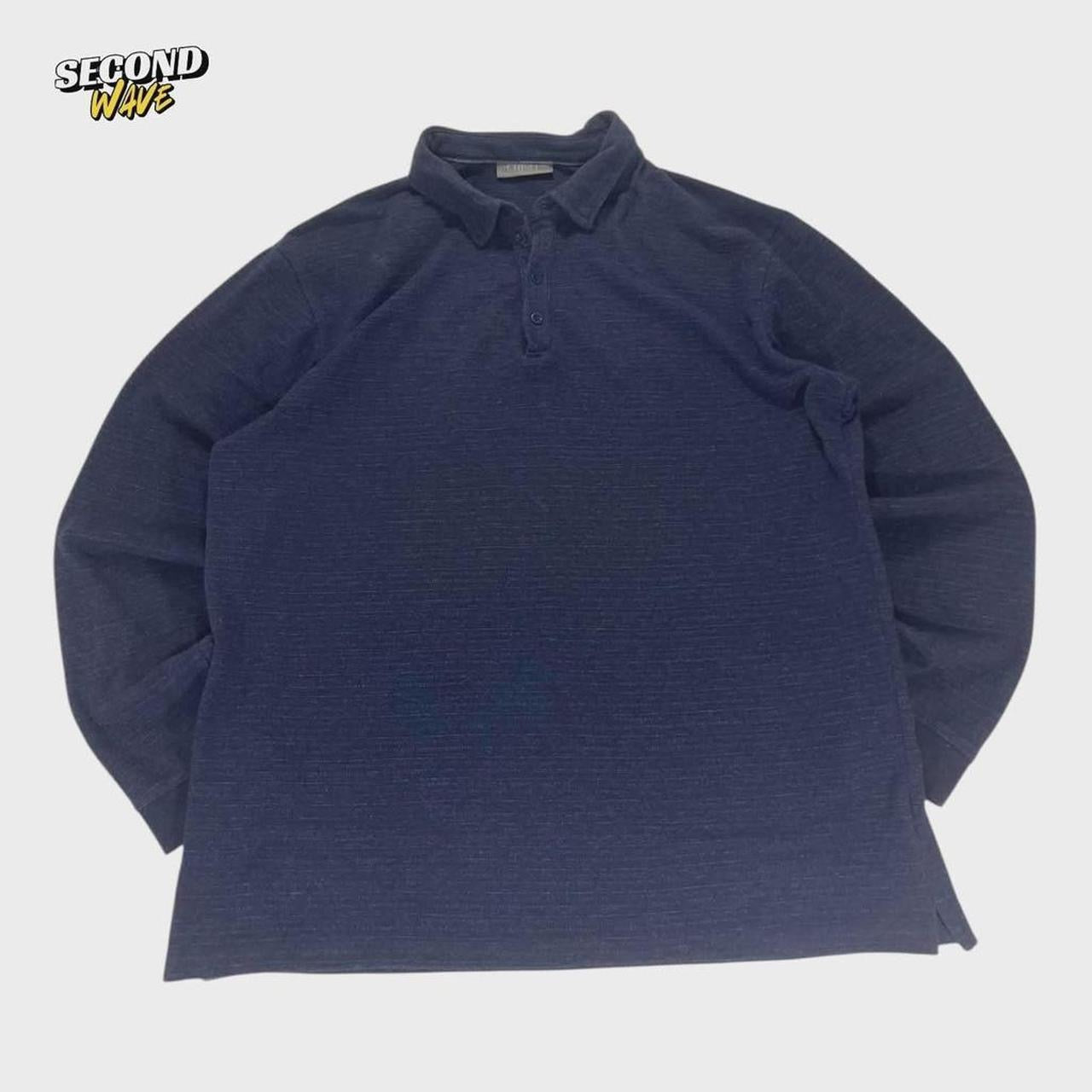CHISEL NAVY BLUE LONG SLEEVE POLO SHIRT (L-XL)