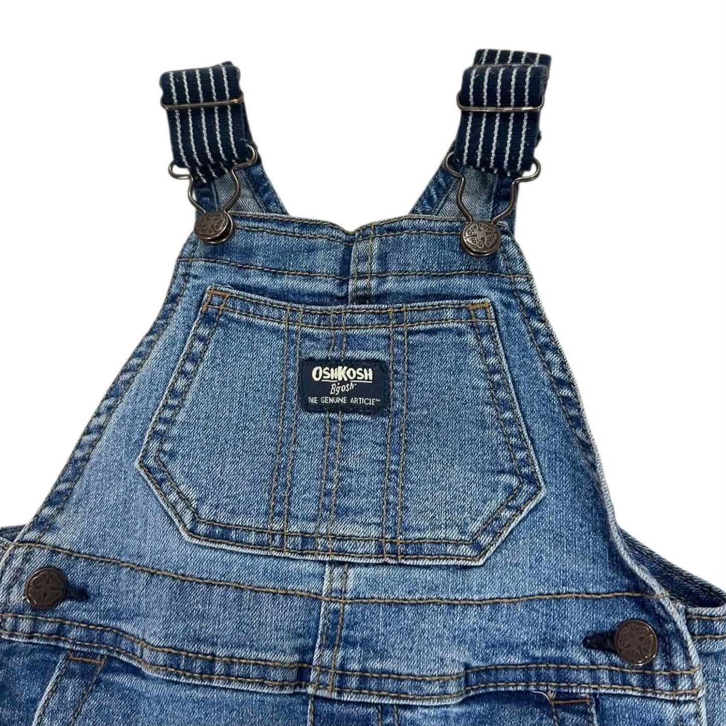 OSHKOSH B'GOSH BLUE DENIM OVERALLS (18 MONTHS)