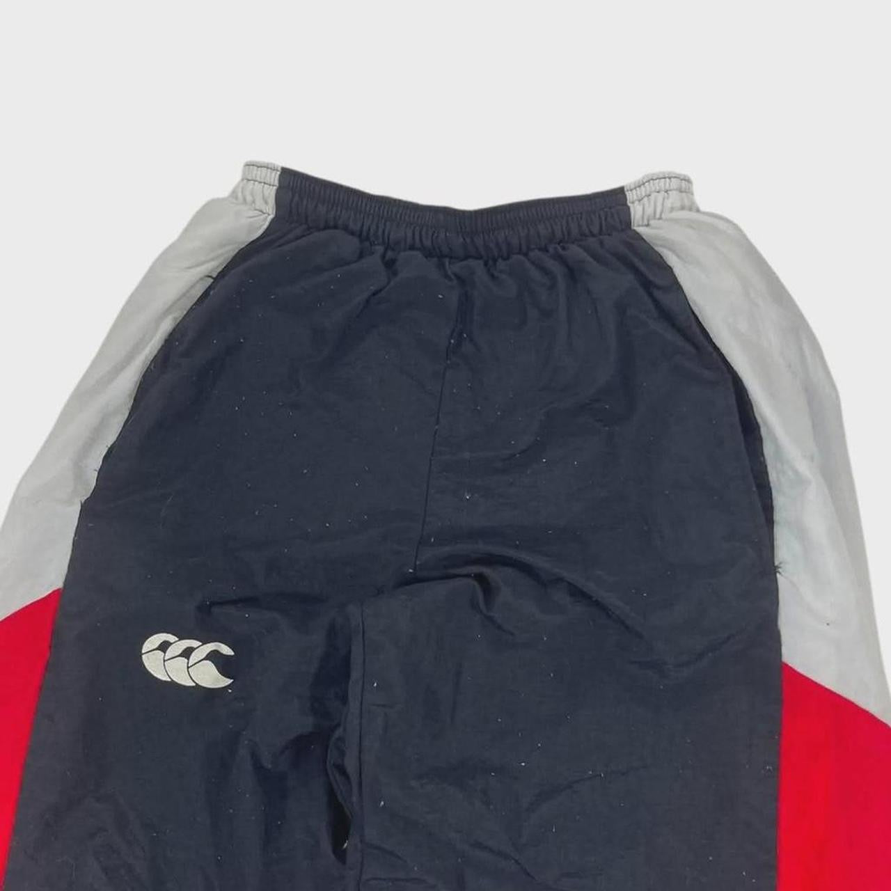 90s CANTERBURY OF NEW ZEALAND NAVY TRACK PANTS (S)