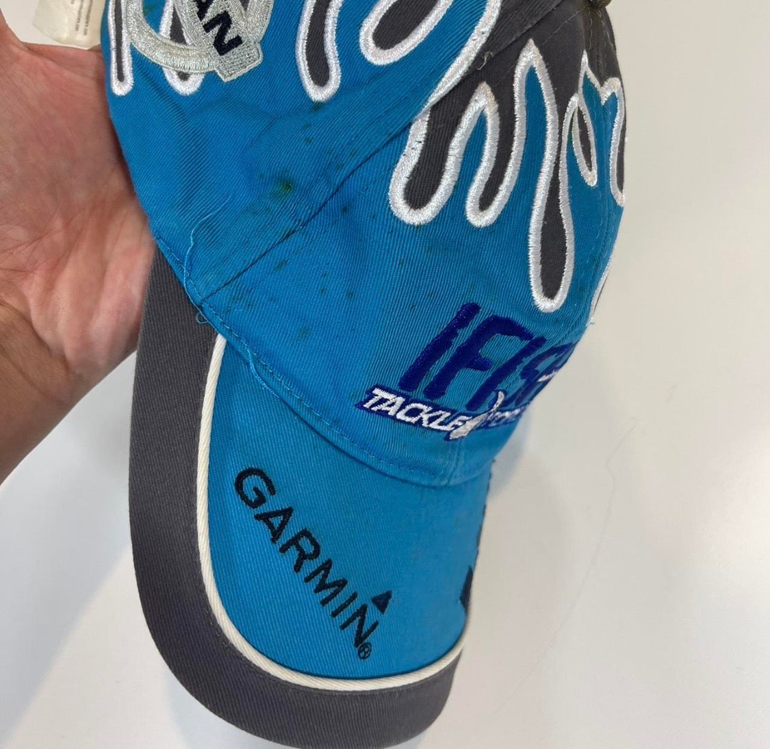 VINTAGE IFISH BLUE & BLACK FLAME BASEBALL CAP