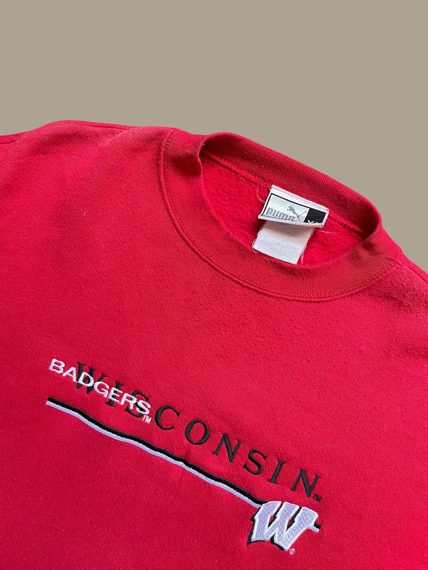 VINTAGE PUMA WISCONSIN BADGERS CREWNECK (XL)