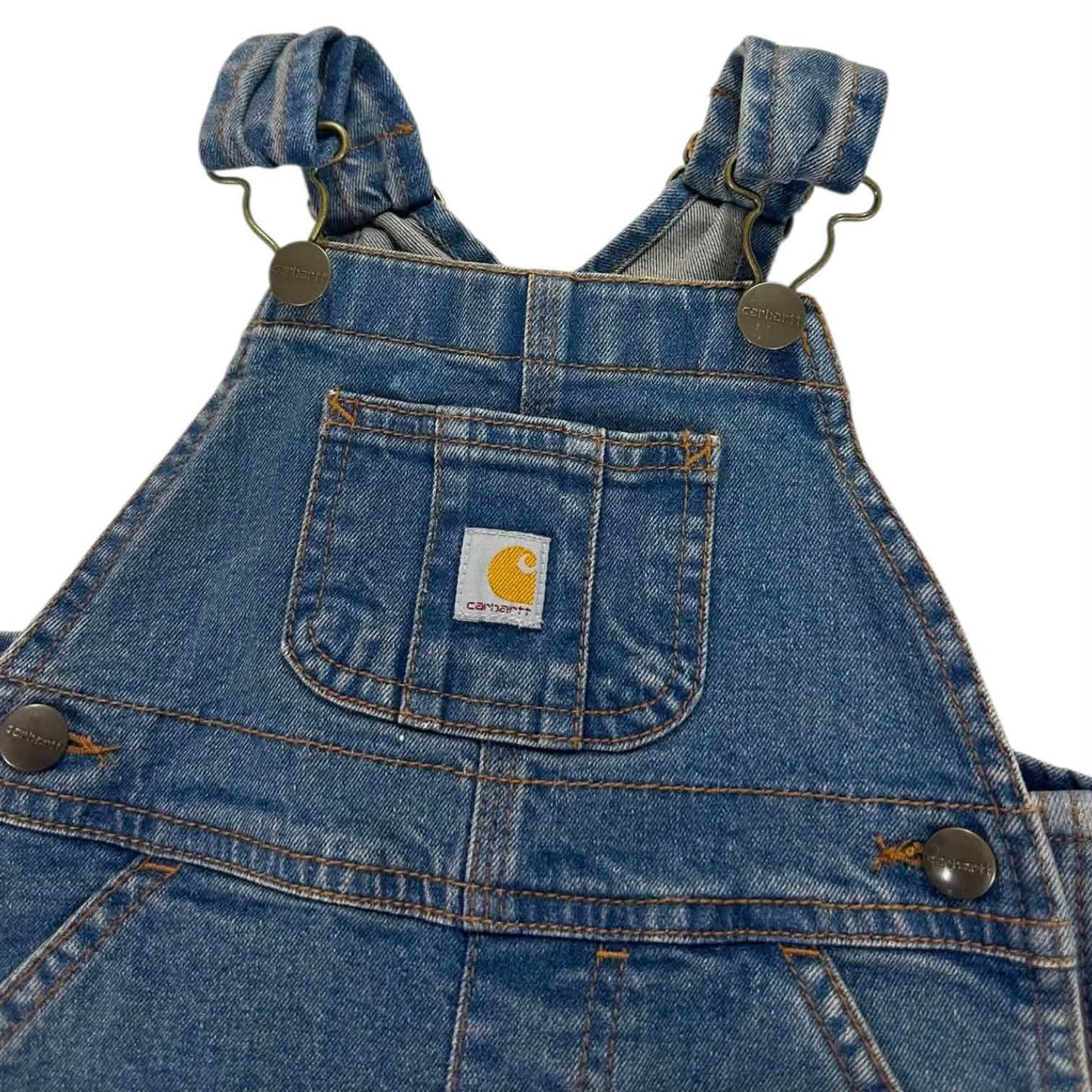 CARHARTT BLUE DENIM OVERALLS WITH ADJUSTABLE STRAPS (12 MONTHS)