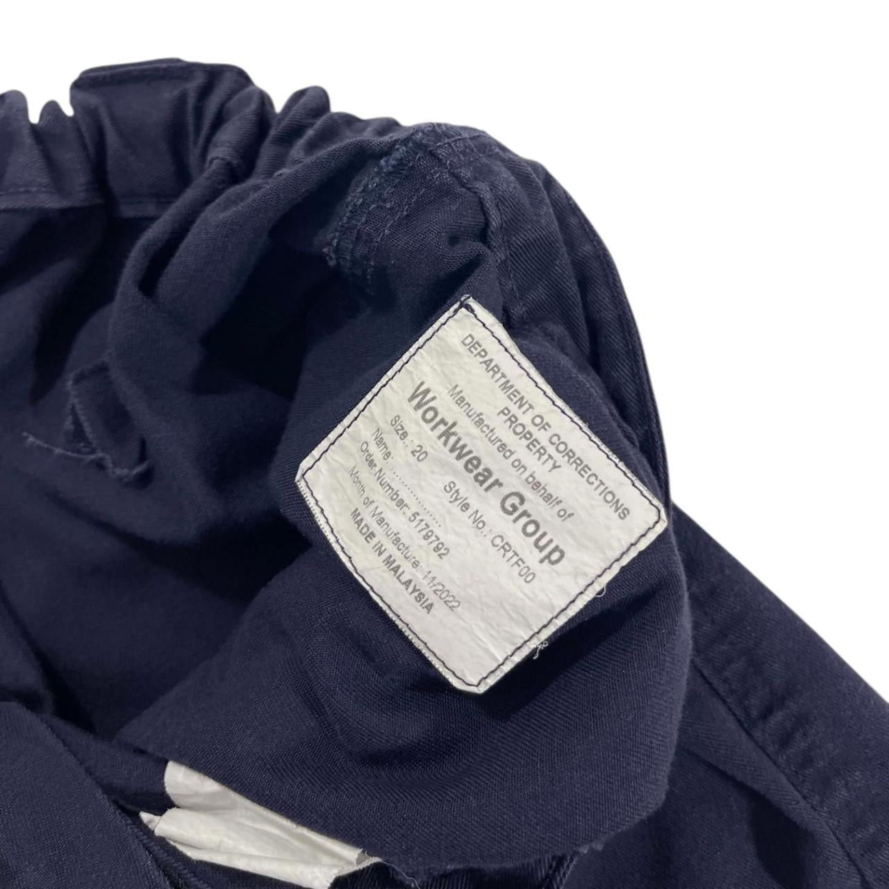 Navy blue long cargo shorts