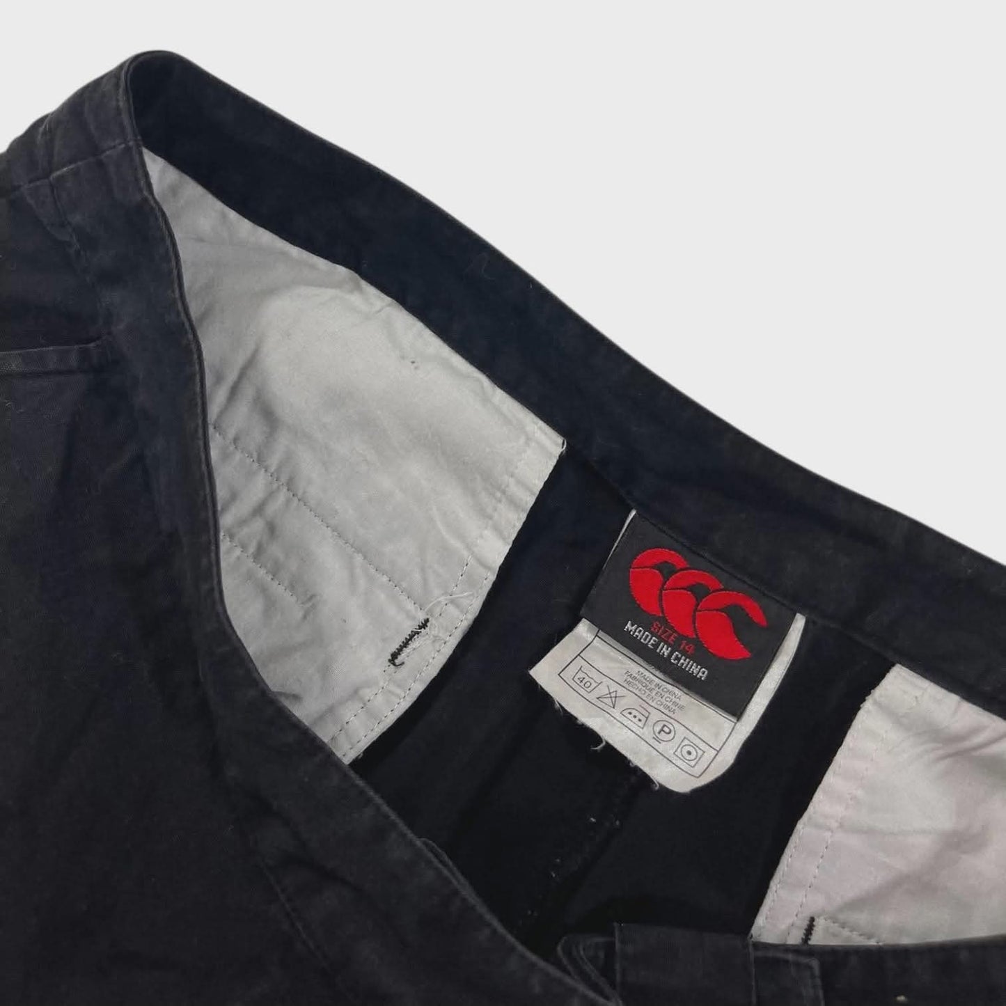VINTAGE CCC BLACK BAGGY WIDE LEG TROUSERS (14)