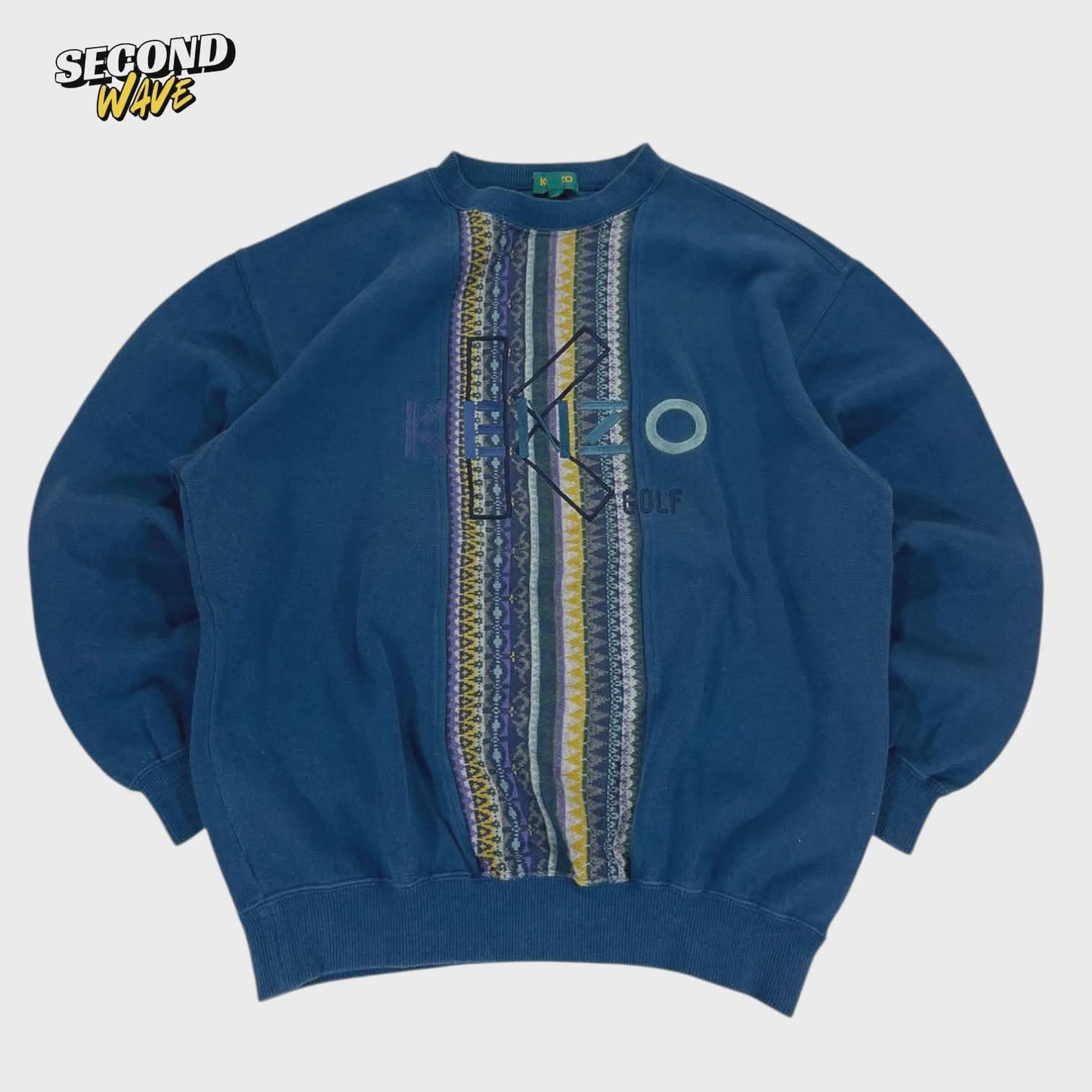VINTAGE KENZO BLUE GOLF SWEATSHIRT (M)
