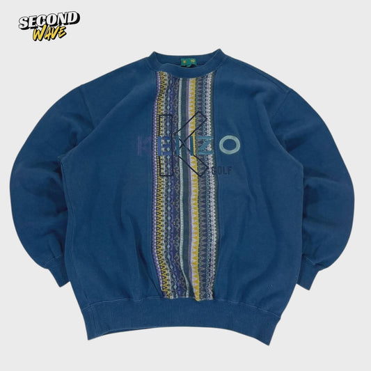 VINTAGE KENZO BLUE GOLF SWEATSHIRT (M)