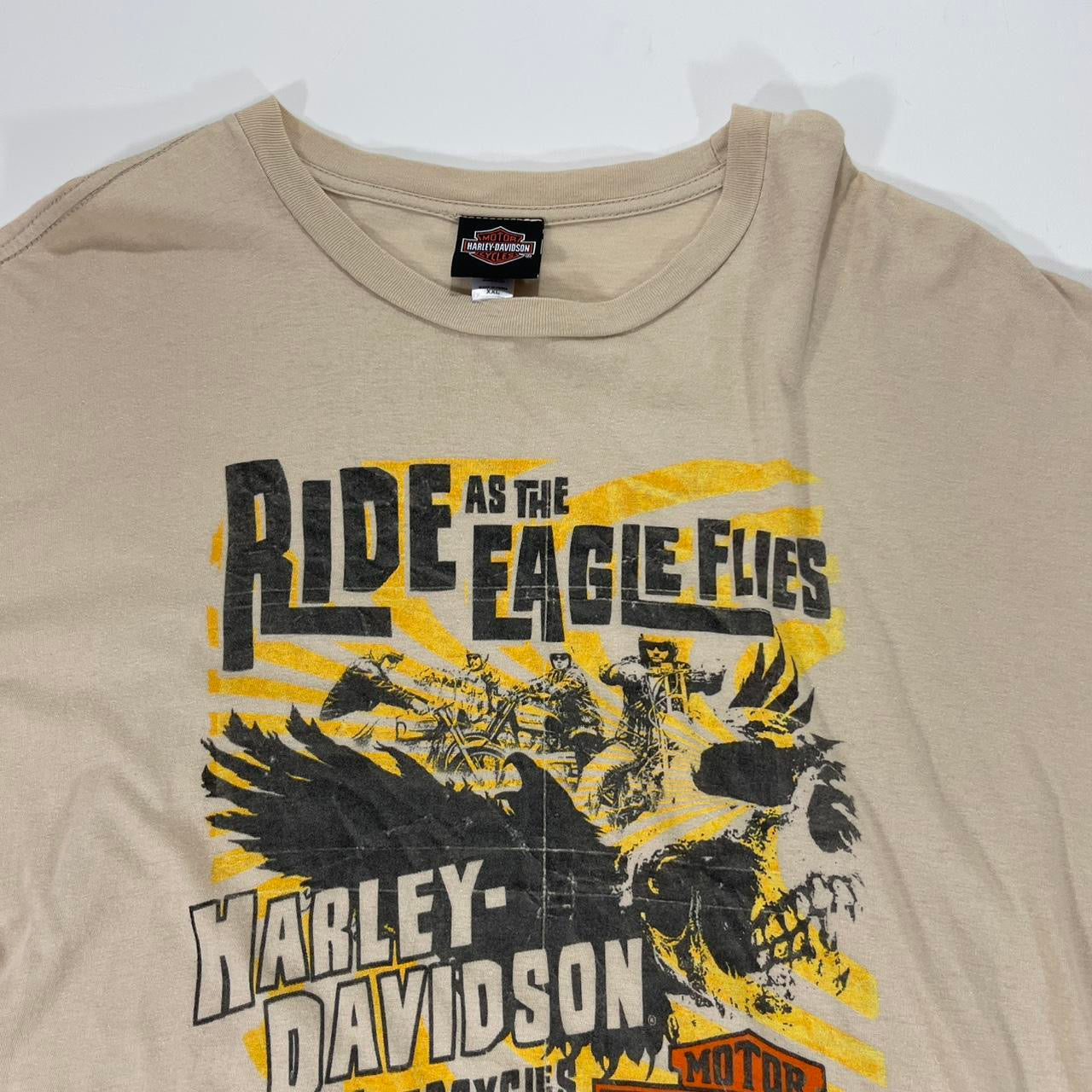 VINTAGE HARLEY DAVIDSON TAN GRAPHIC TEE (XL)
