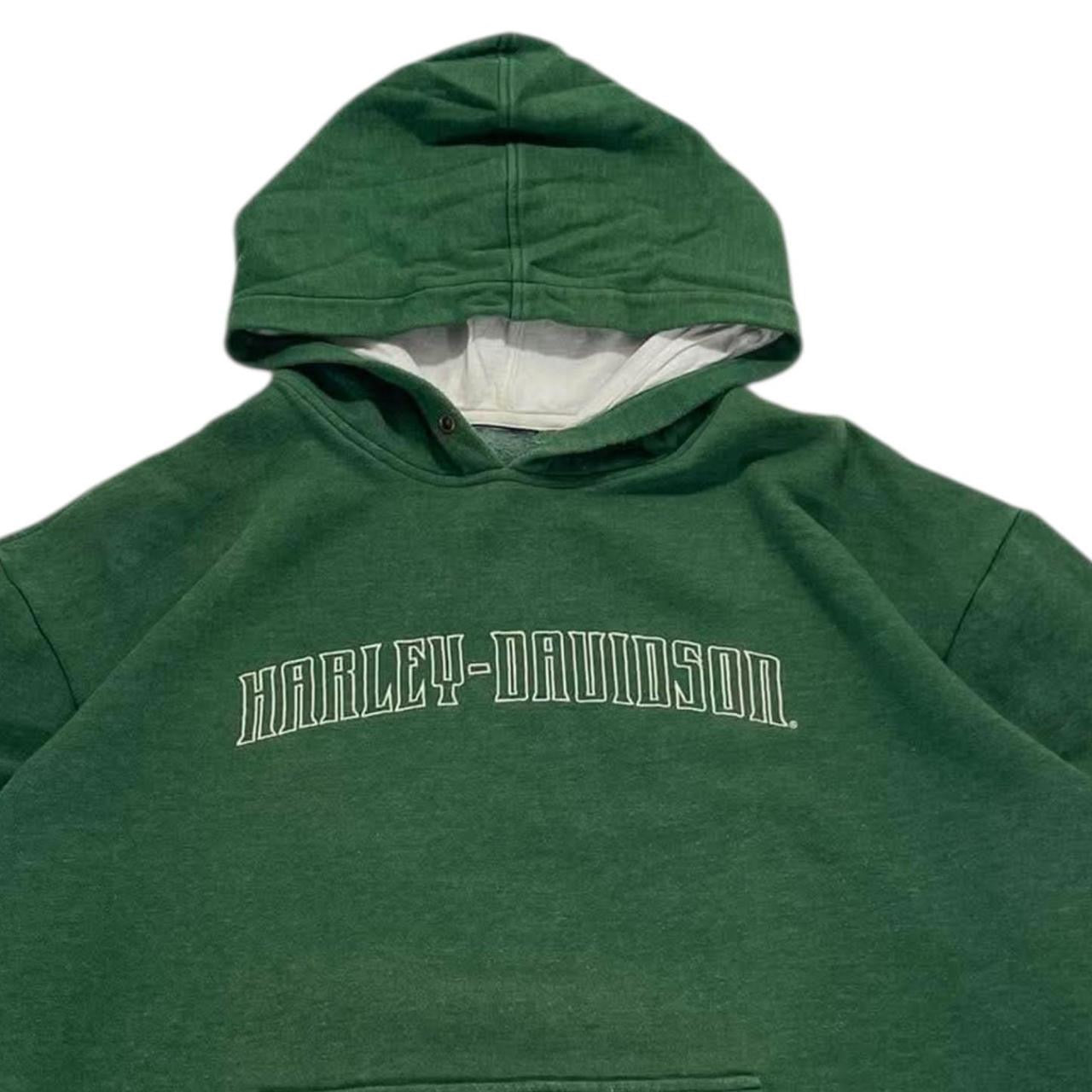 VINTAGE HARLEY DAVIDSON GREEN HOODIE (L-XL)