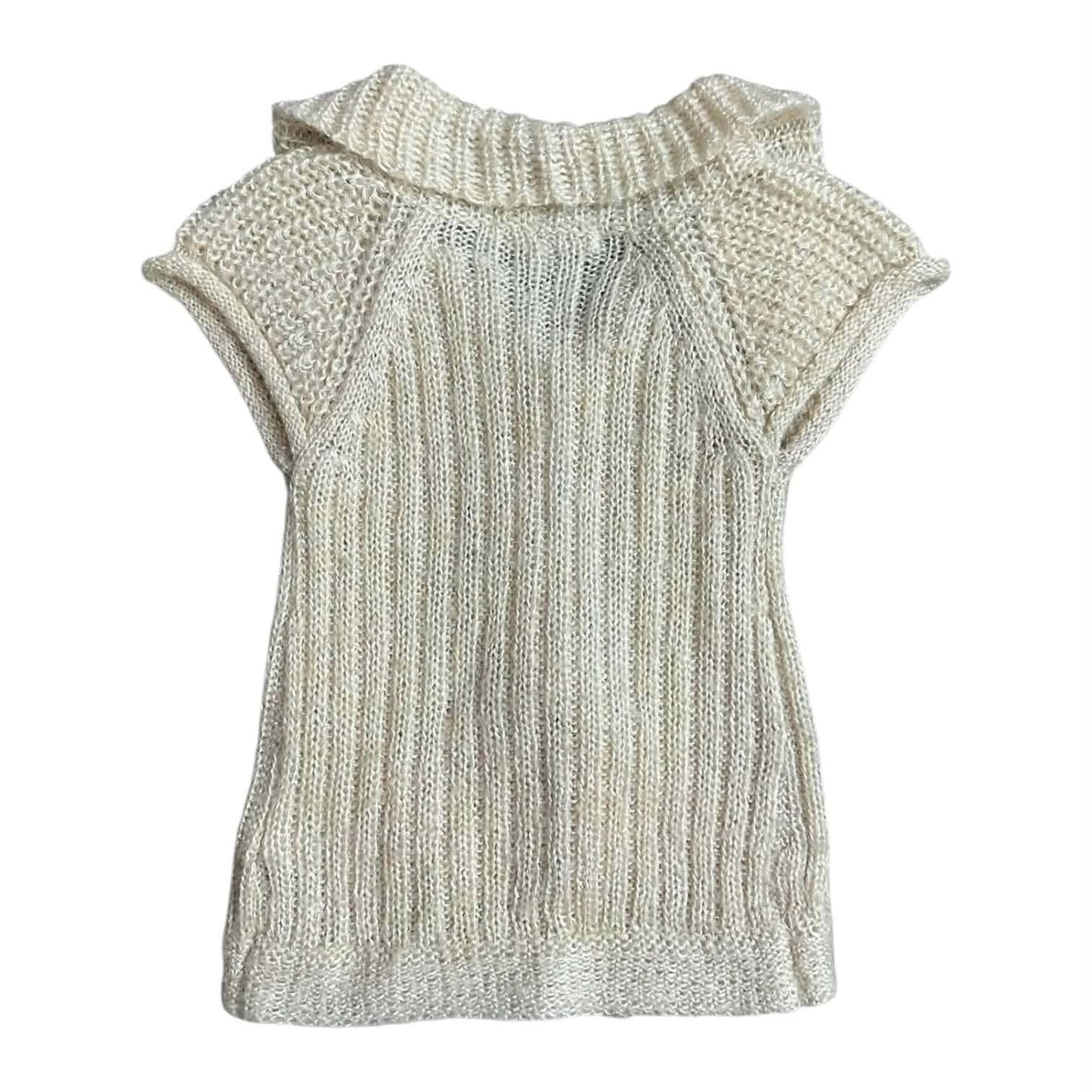 PUMPKIN PATCH CREAM KNIT SWEATER VEST WITH BUTTON AND COLLAR (4 YRS)
