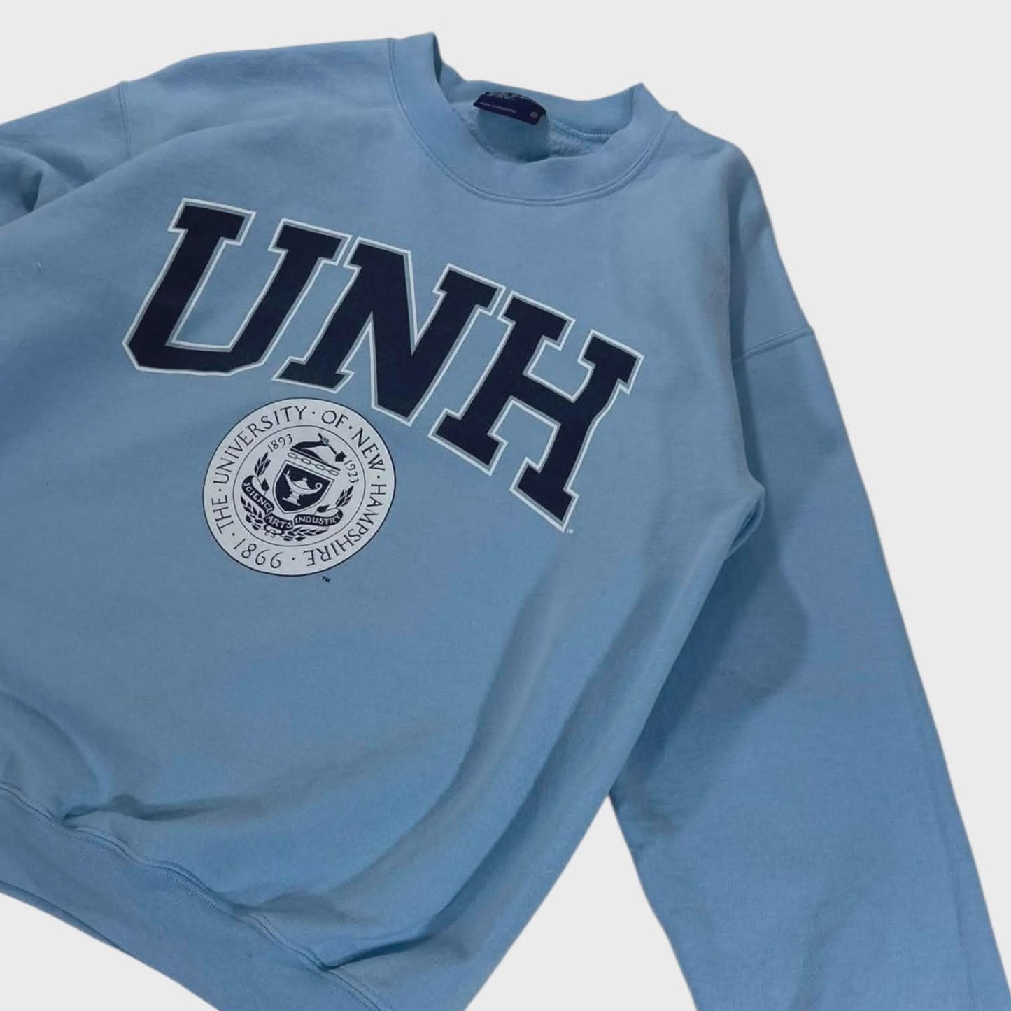 VINTAGE UNH BLUE CREWNECK HOODIE (M)
