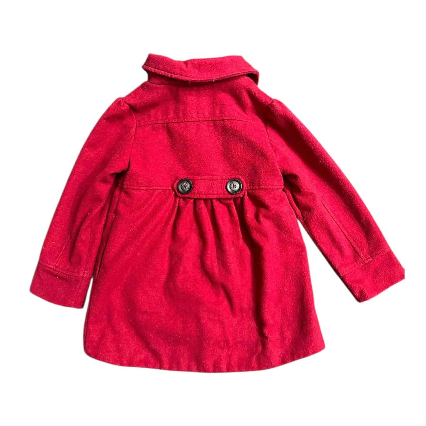 PUMPKIN PATCH RED WOOL COAT WITH BLACK BUTTONS AND POCKETS (5 YRS)