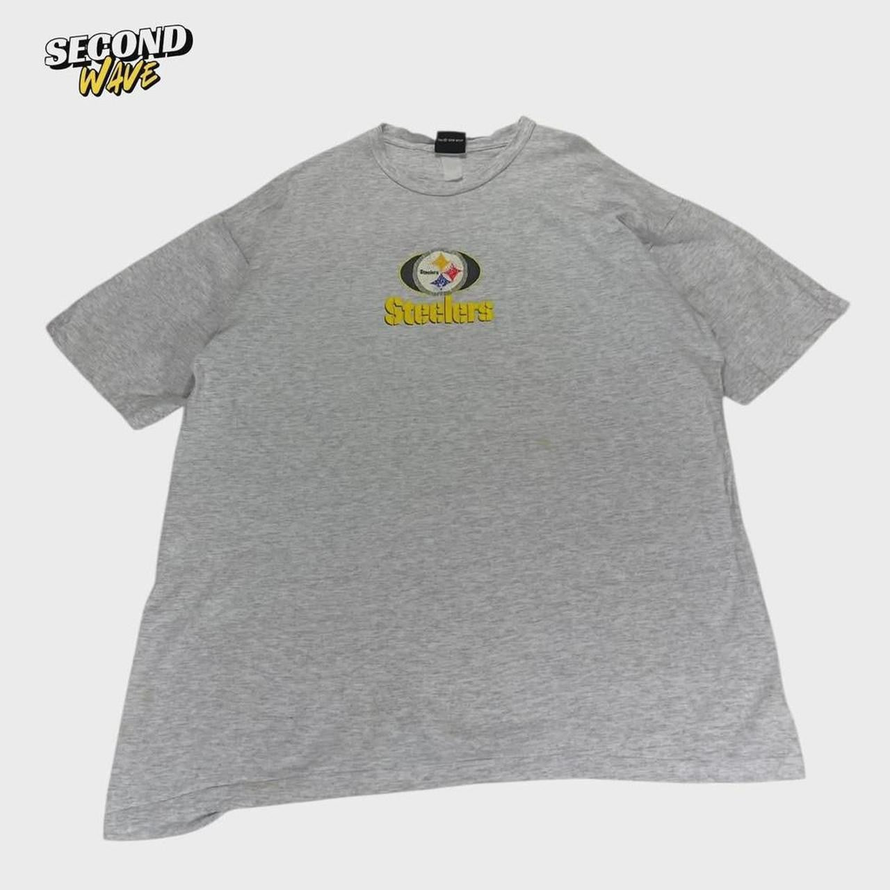 VINTAGE SINGLE STITCHED GREY STEELERS NFL TEE (XL)