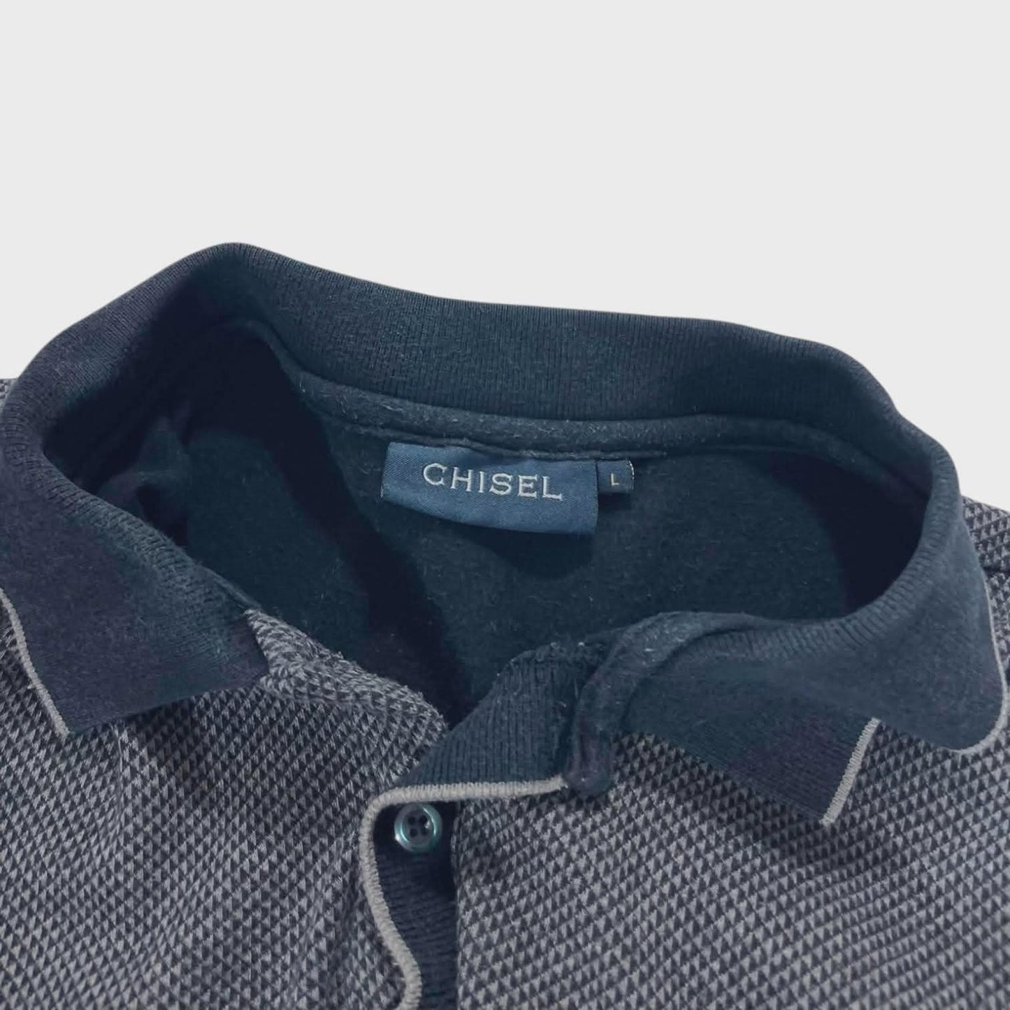 VINTAGE CHISEL POLO SHIRT WITH EMBROIDERED LOGO (M-L)