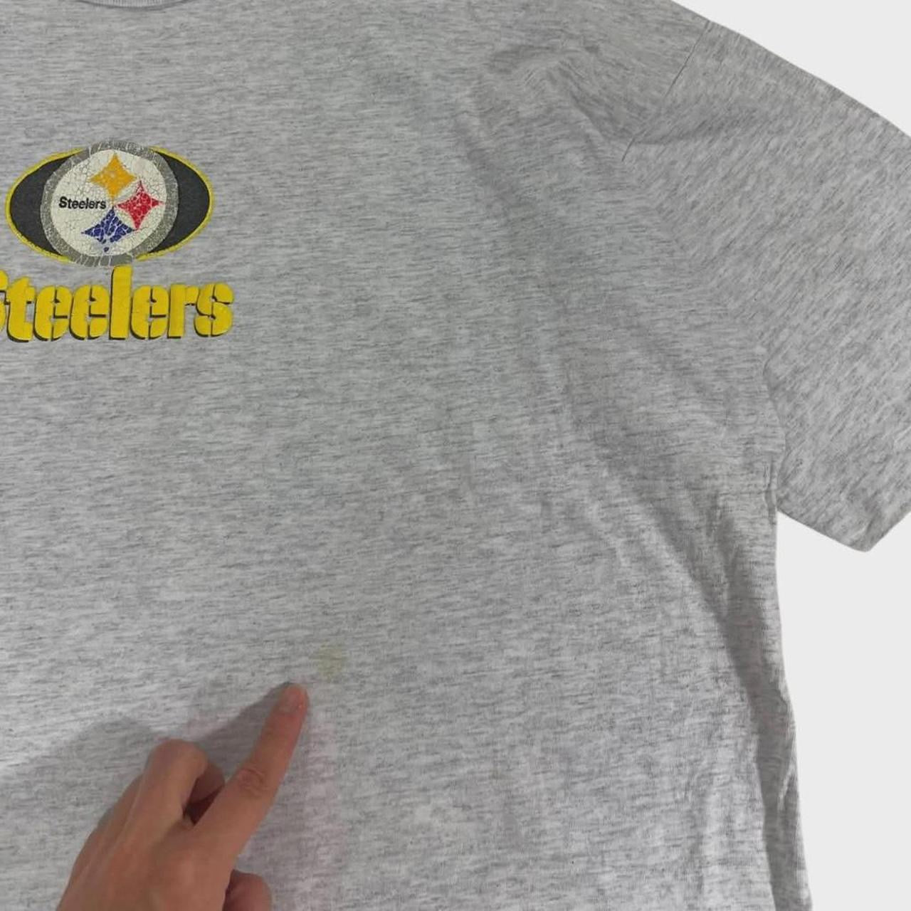 VINTAGE SINGLE STITCHED GREY STEELERS NFL TEE (XL)