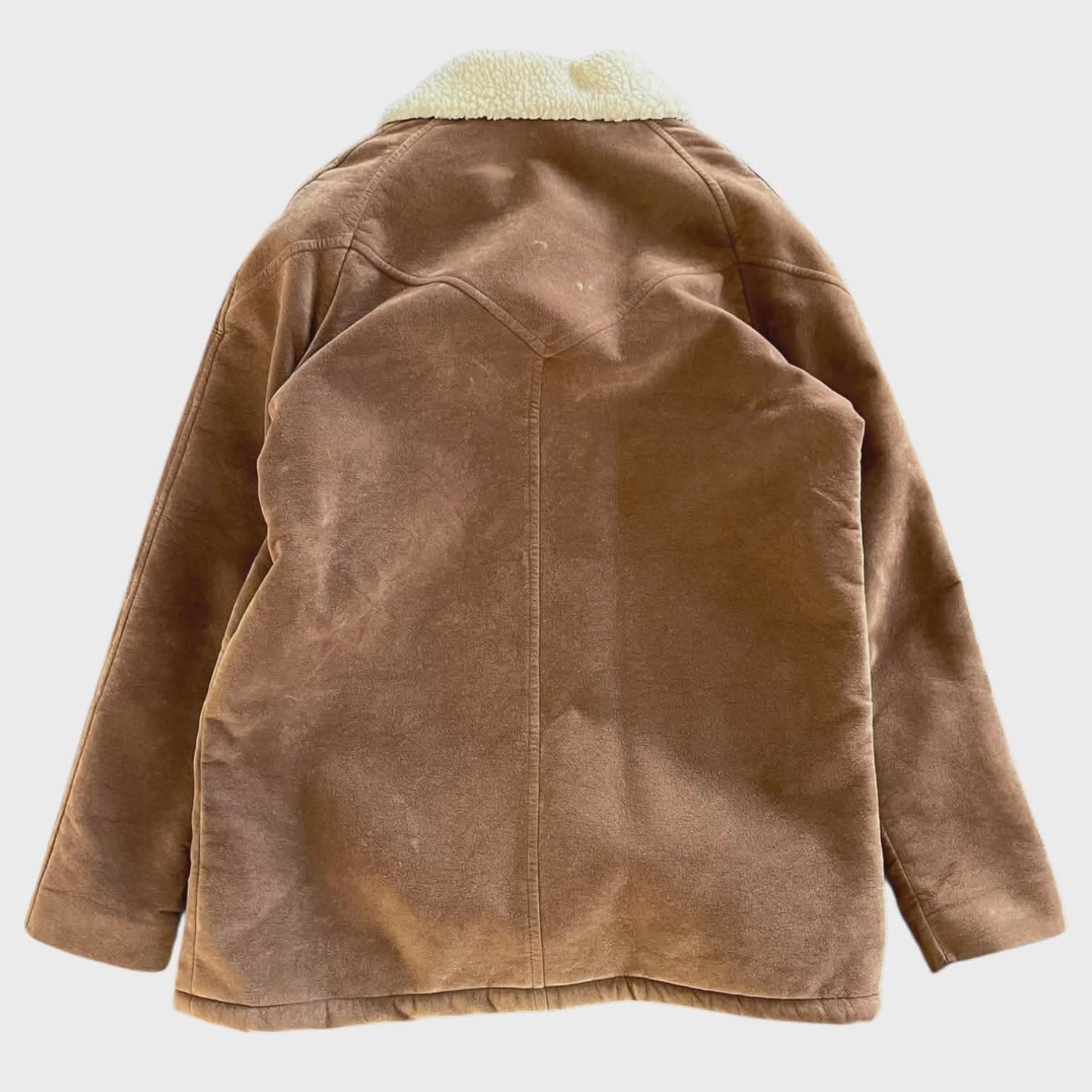 VINTAGE OUTDOOR UNLIMITED LONDON FOG BROWN SUEDE JACKET WITH FUR LINING (L)