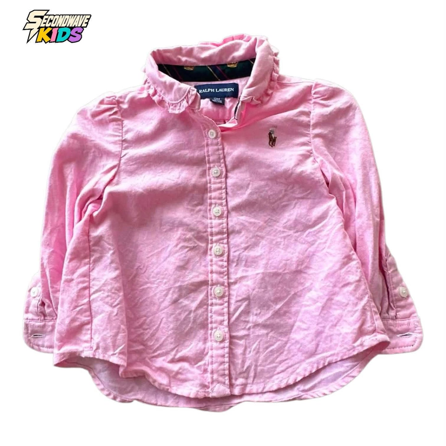 RALPH LAUREN PINK BUTTON UP SHIRT (12 MONTHS)