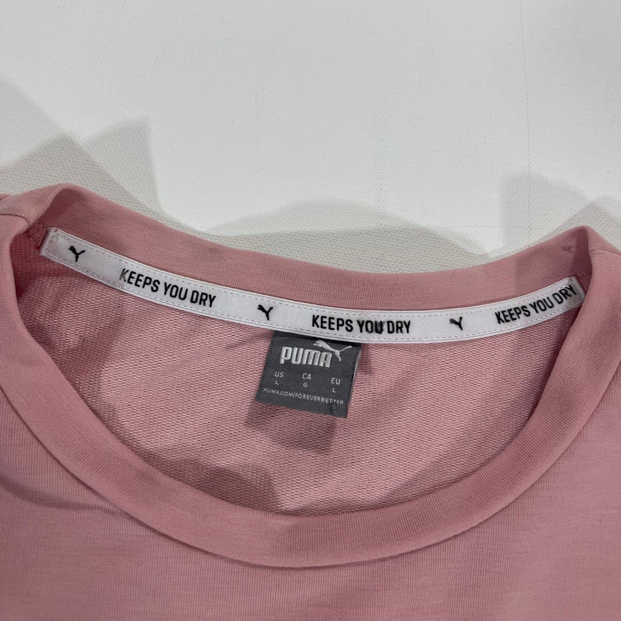PUMA CROPPED PINK CREWNECK SWEATSHIRT (L)