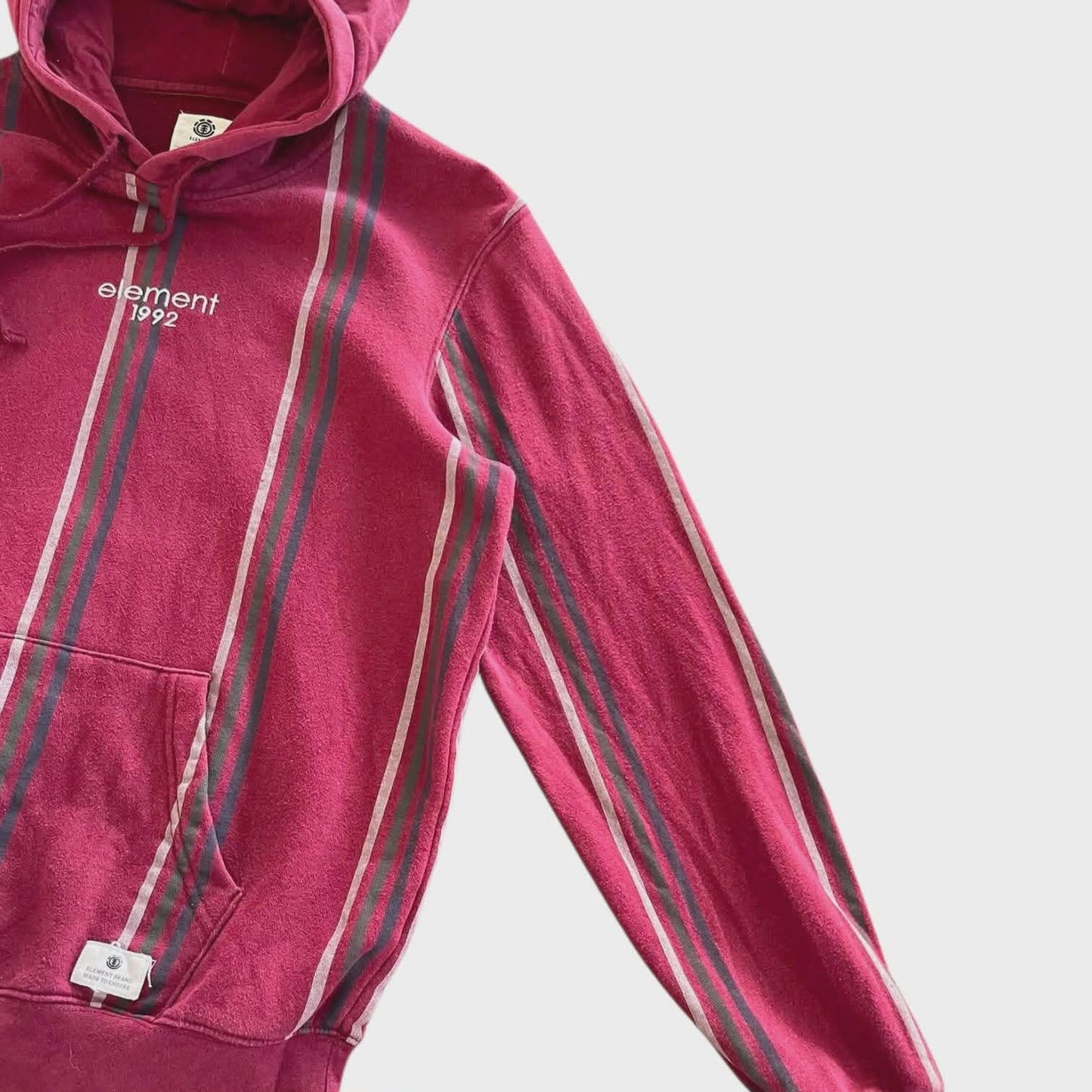 ELEMENT MAROON STRIPED HOODIE (S-M)
