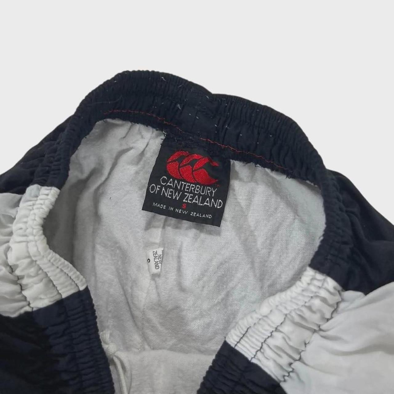 90s CANTERBURY OF NEW ZEALAND NAVY TRACK PANTS (S)