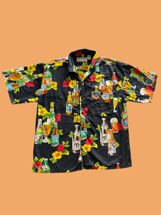 VINTAGE TROPICAL BEER BUTTON UP SHIRT (XL)