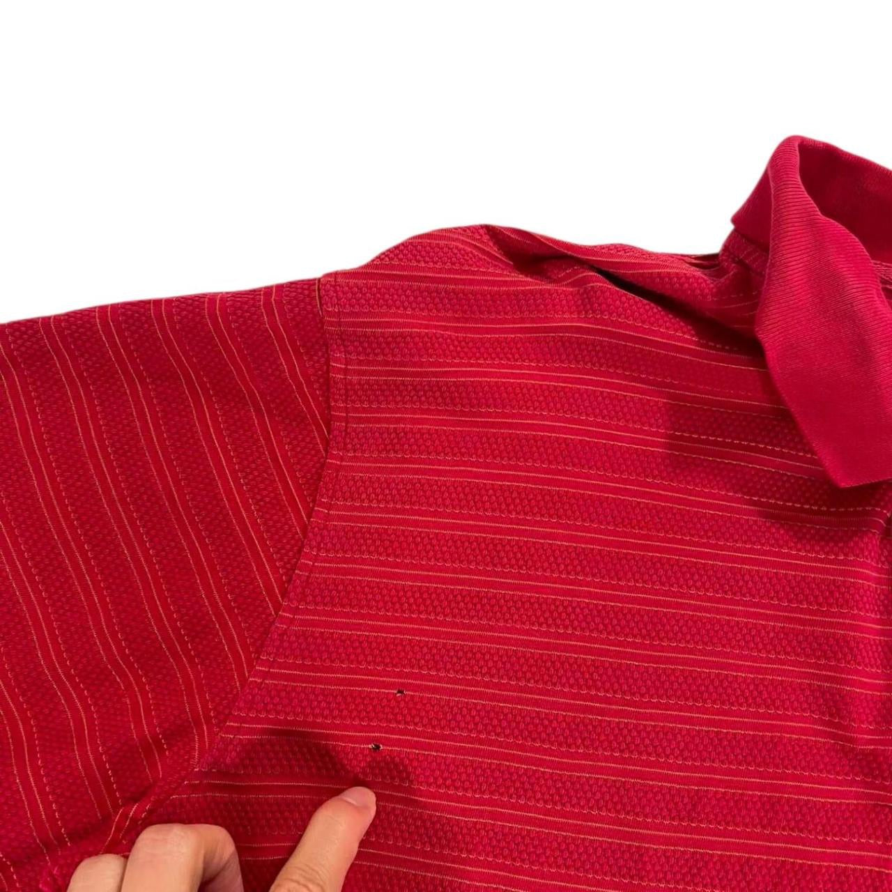 VINTAGE RALPH LAUREN RED STRIPED POLO SHIRT (M-L)