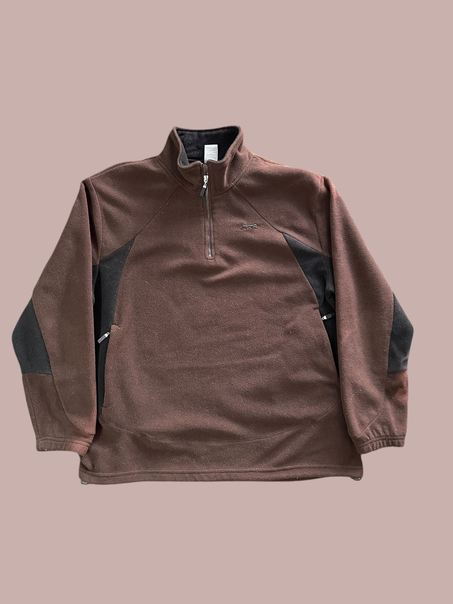 VINTAGE BROWN QUARTERZIP FLEECE (L)