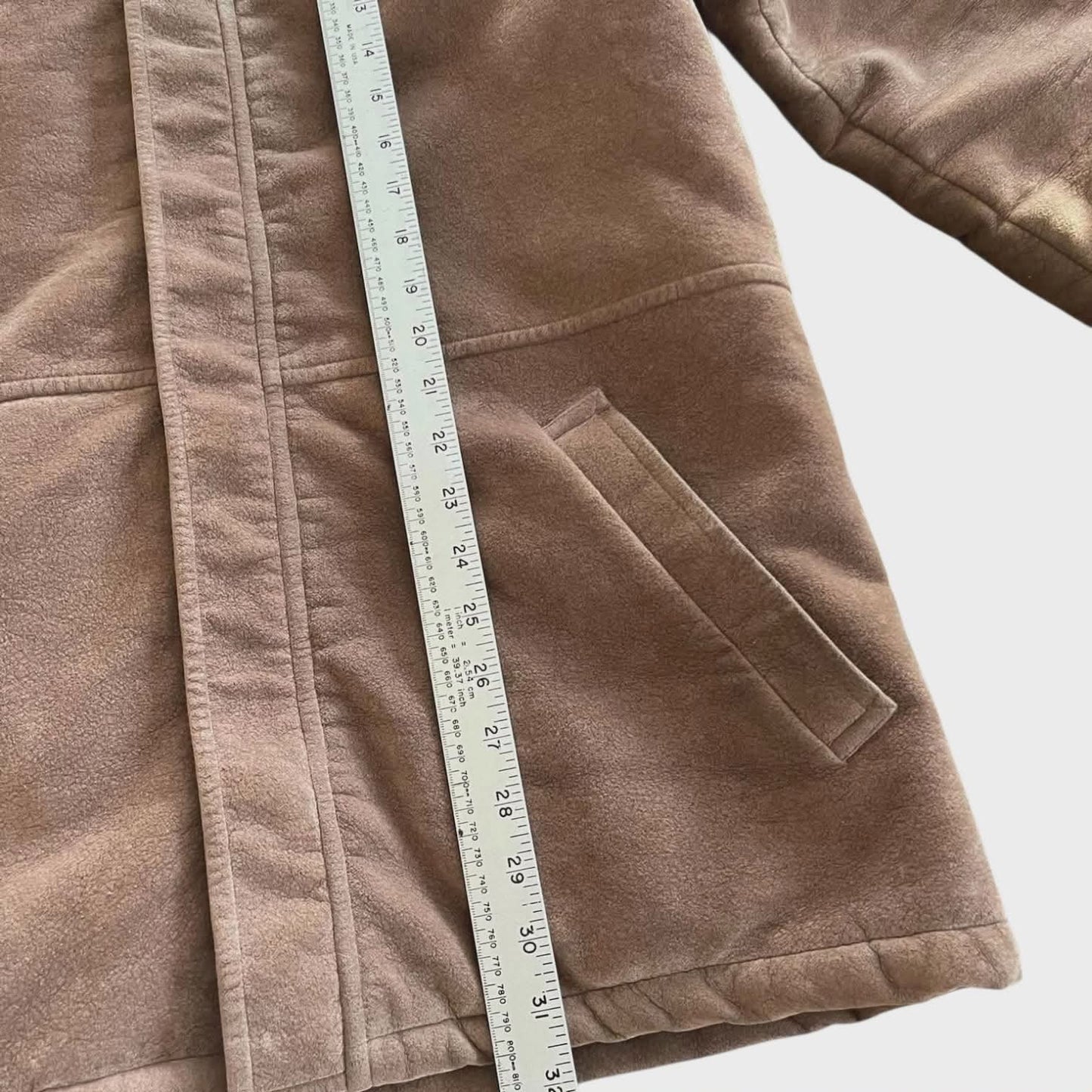 VINTAGE OUTDOOR UNLIMITED LONDON FOG BROWN SUEDE JACKET WITH FUR LINING (L)