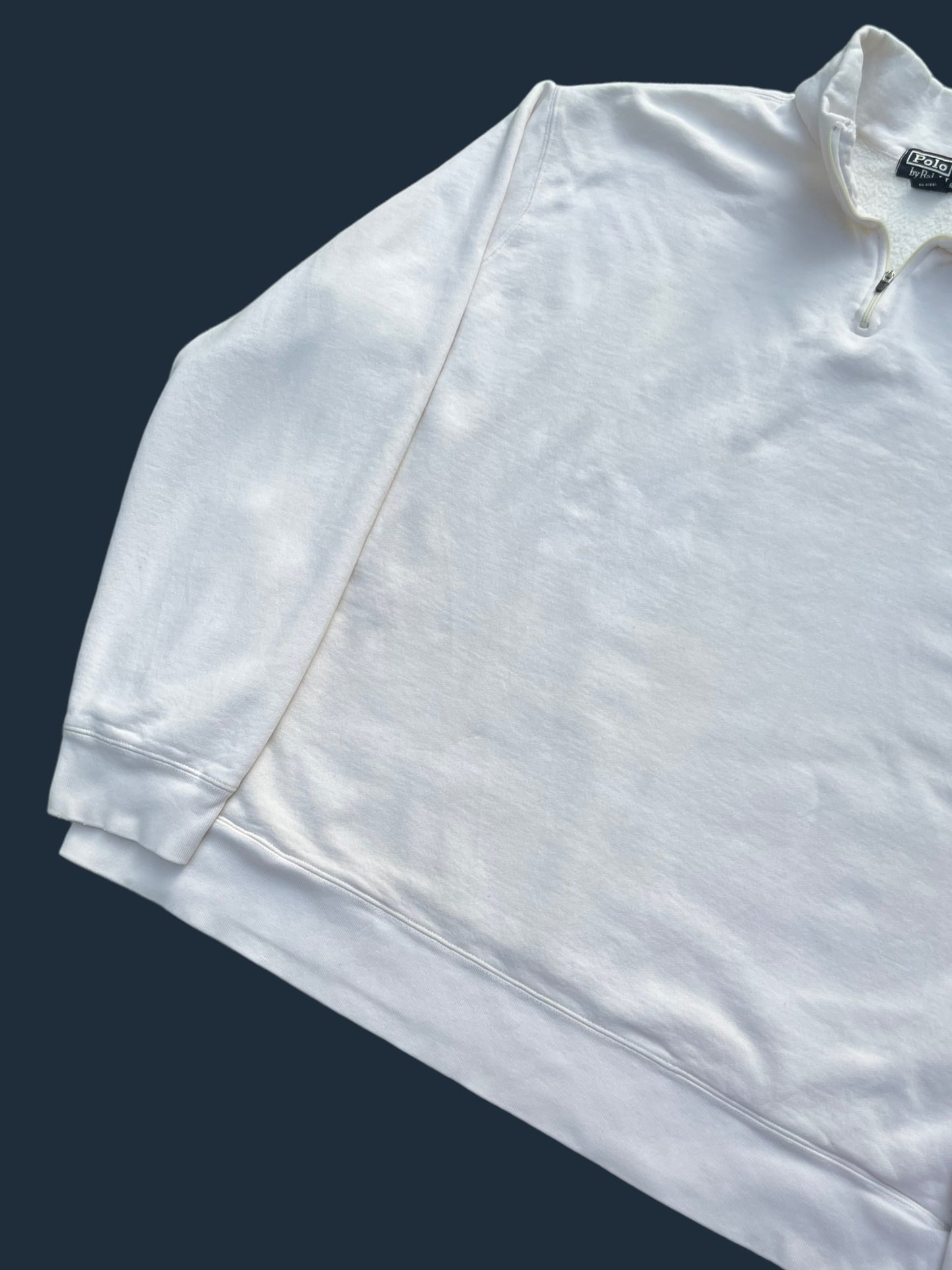VINTAGE WHITE RALPH LAUREN QUARTERZIP (XXL)