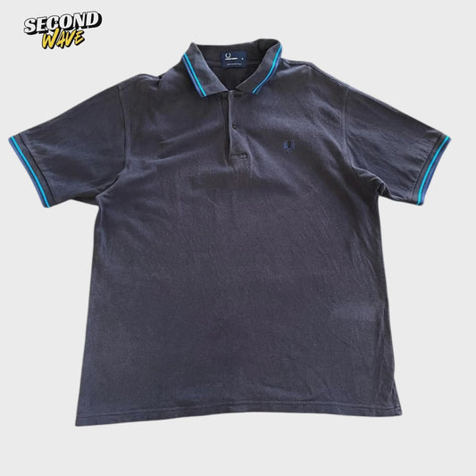 VINTAGE FRED PERRY POLO SHIRT WITH BLUE ACCENTS (XL)