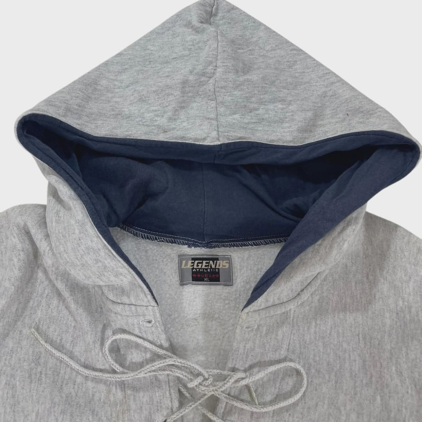 GREY CLEVELAND INDIANS HOODIE WITH LACE-UP DETAIL (XL)